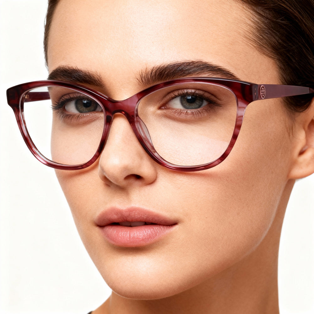 Harley-Davidson Hd0571 Unisex Plastic Frame Eyeglasses, Bordeaux, Polarized Clear Lenses 52-14-145