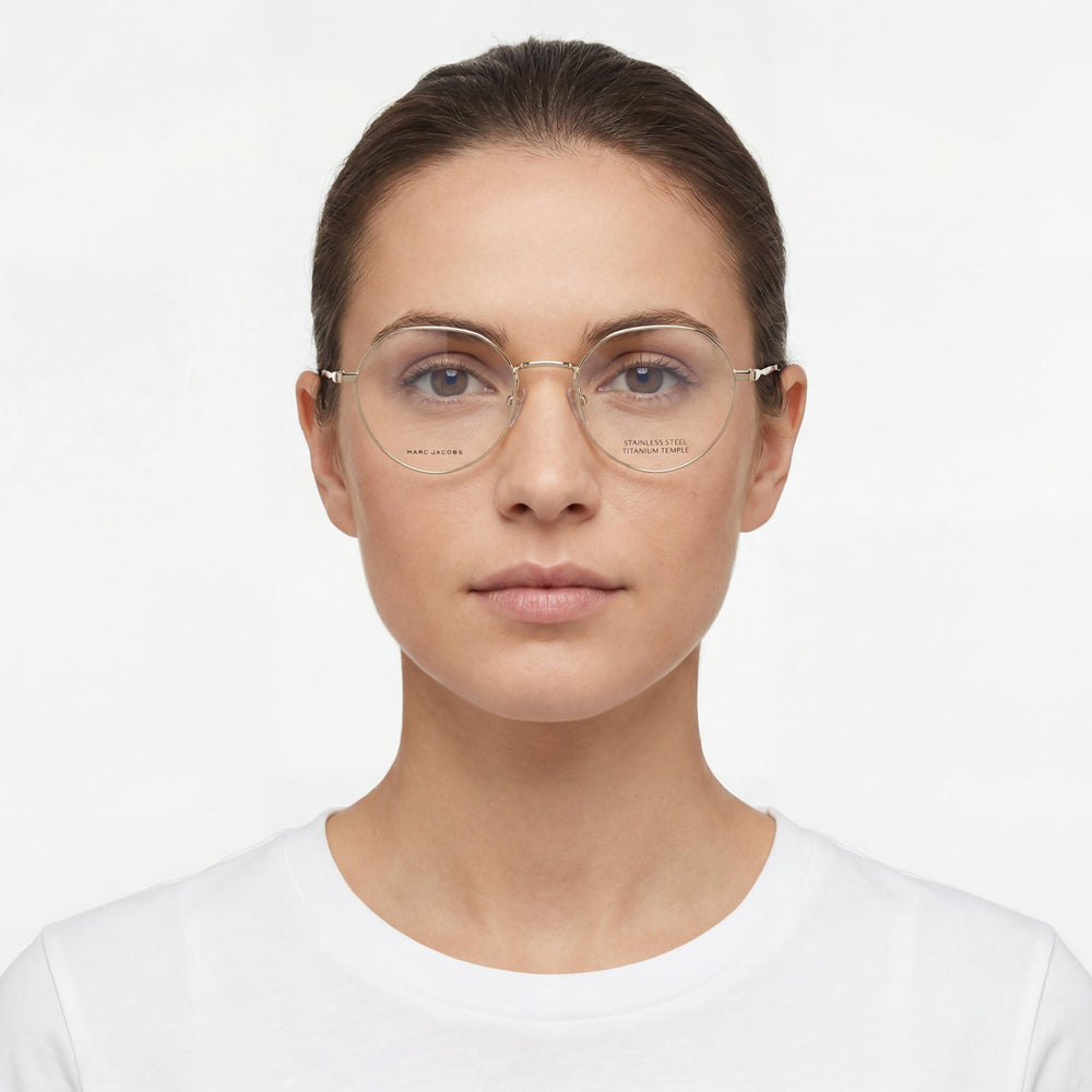 Marc Jacobs Temporary Women's Gold Stainless Steel Eyeglasses 51