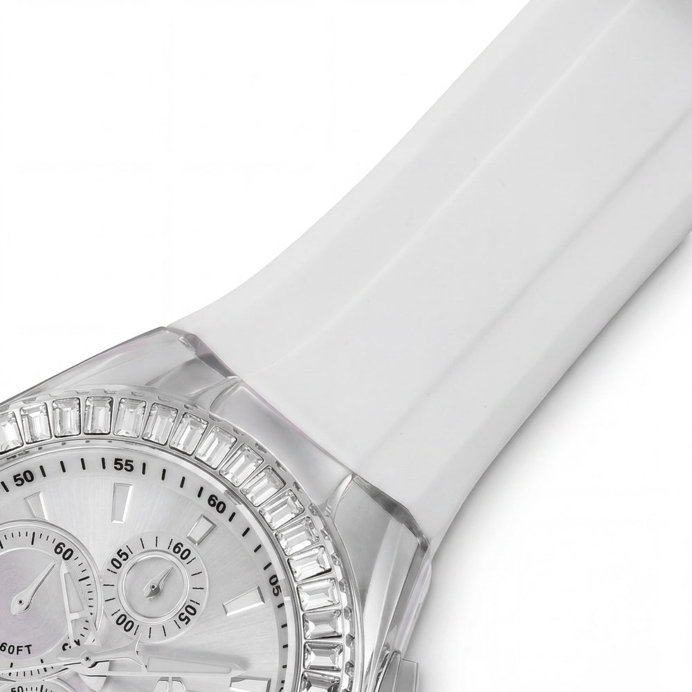 Reloj de cuarzo cronógrafo unisex Technomarine Cruise TM-121148, 45 mm, acero inoxidable plateado, correa de silicona