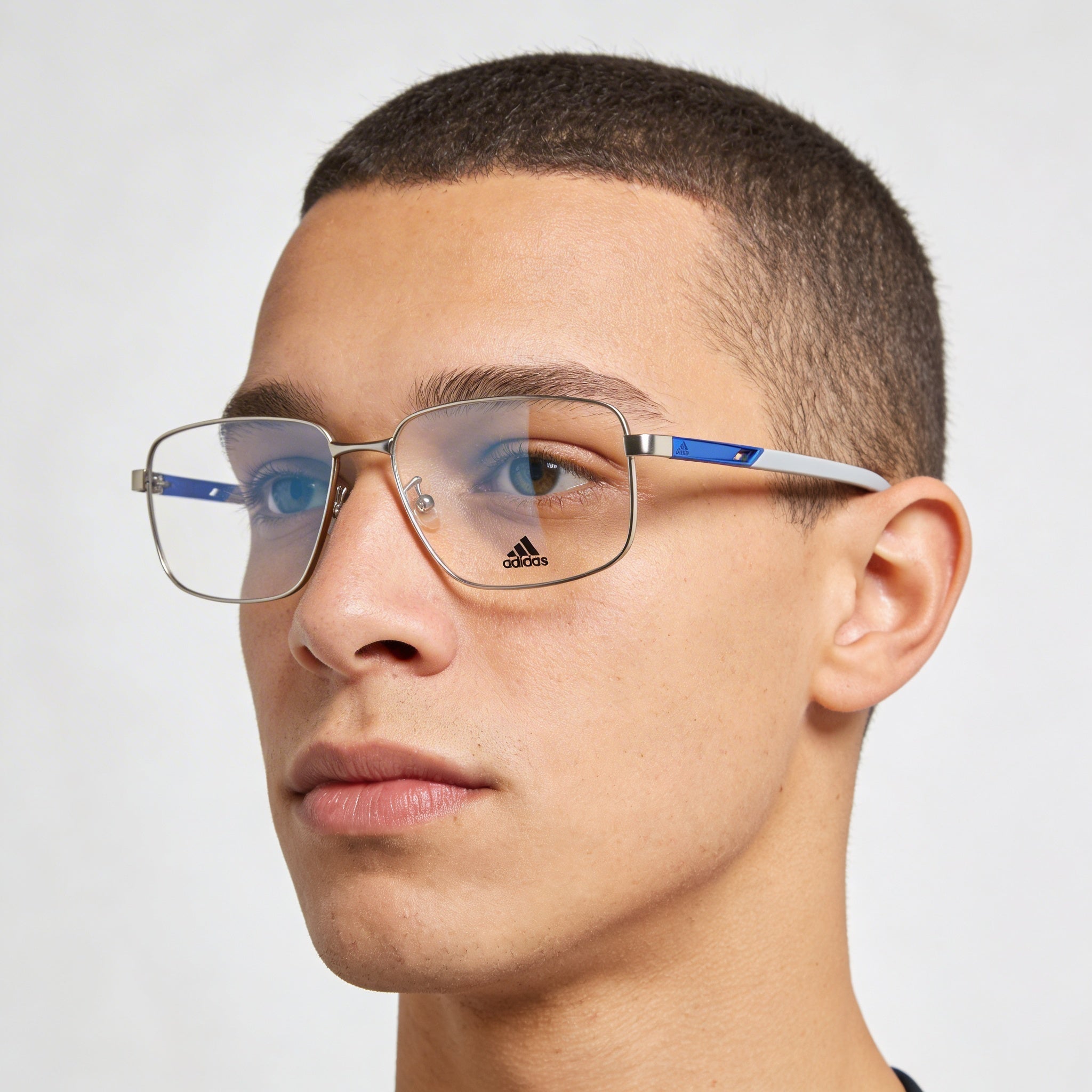 adidas SP5049 Men’s Gray Metal Frame Clear Lens Prescription Eyeglasses (Lens 53mm, Bridge 14mm, Temple 145mm), Photo 4