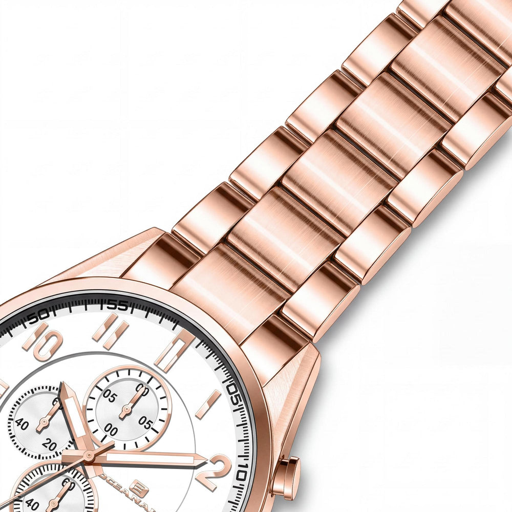 Reloj de pulsera Oceanaut OC5855 para hombre, esfera plateada, caja y brazalete de acero inoxidable, resistente al agua.