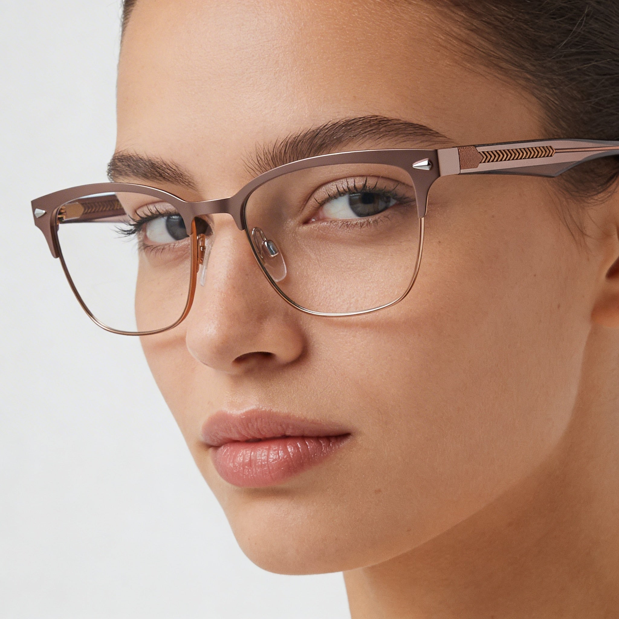 Rag & Bone Rnb 3022 Women's Sunglasses with Metal Frame in Mud Color and Polycarbonate Lenses, Size 53-17-140, Photo 4