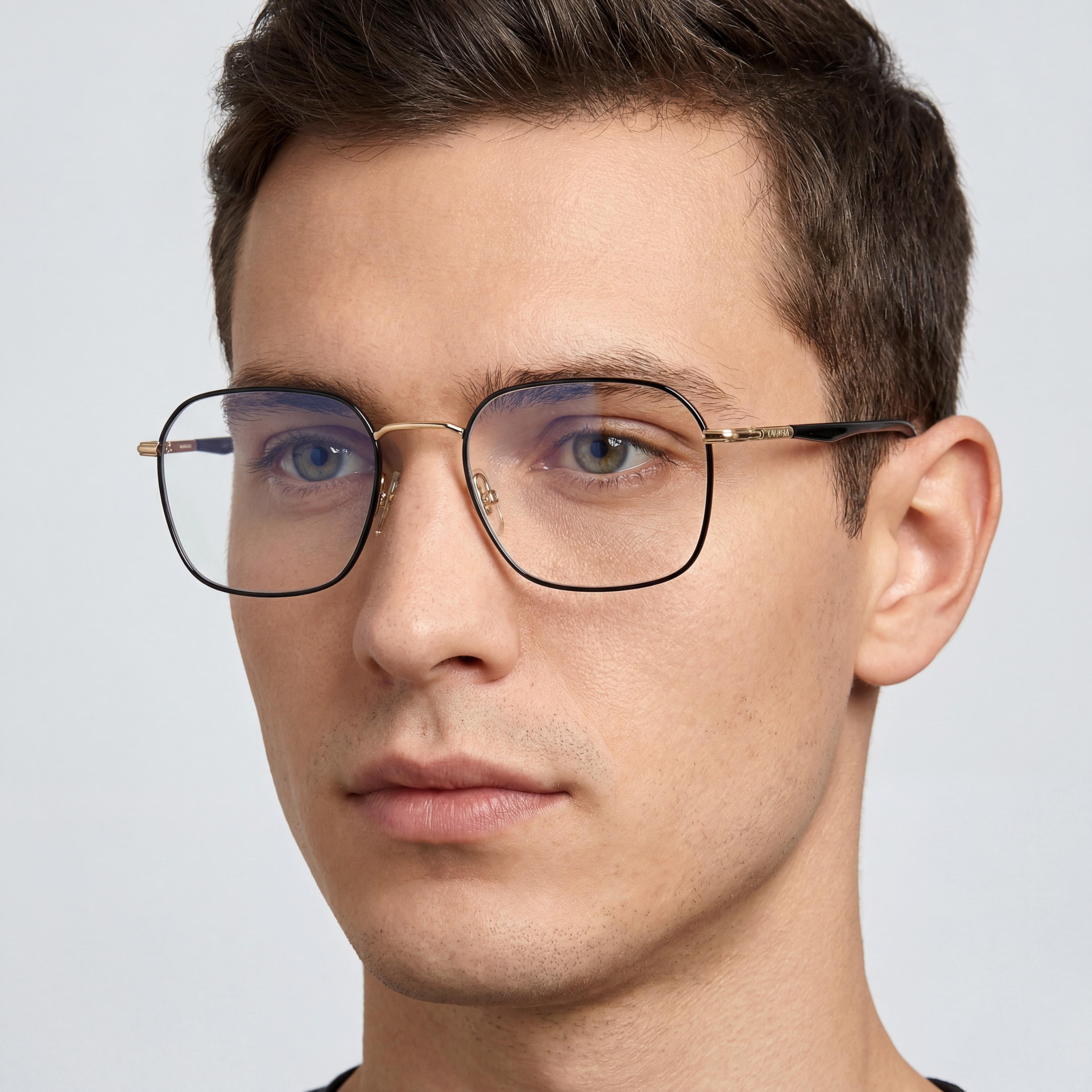 Carrera Modern Unisex Eyewear with Gold Alloy Steel Frame, Polycarbonate Lenses, and 53mm Lens Width, Photo 4