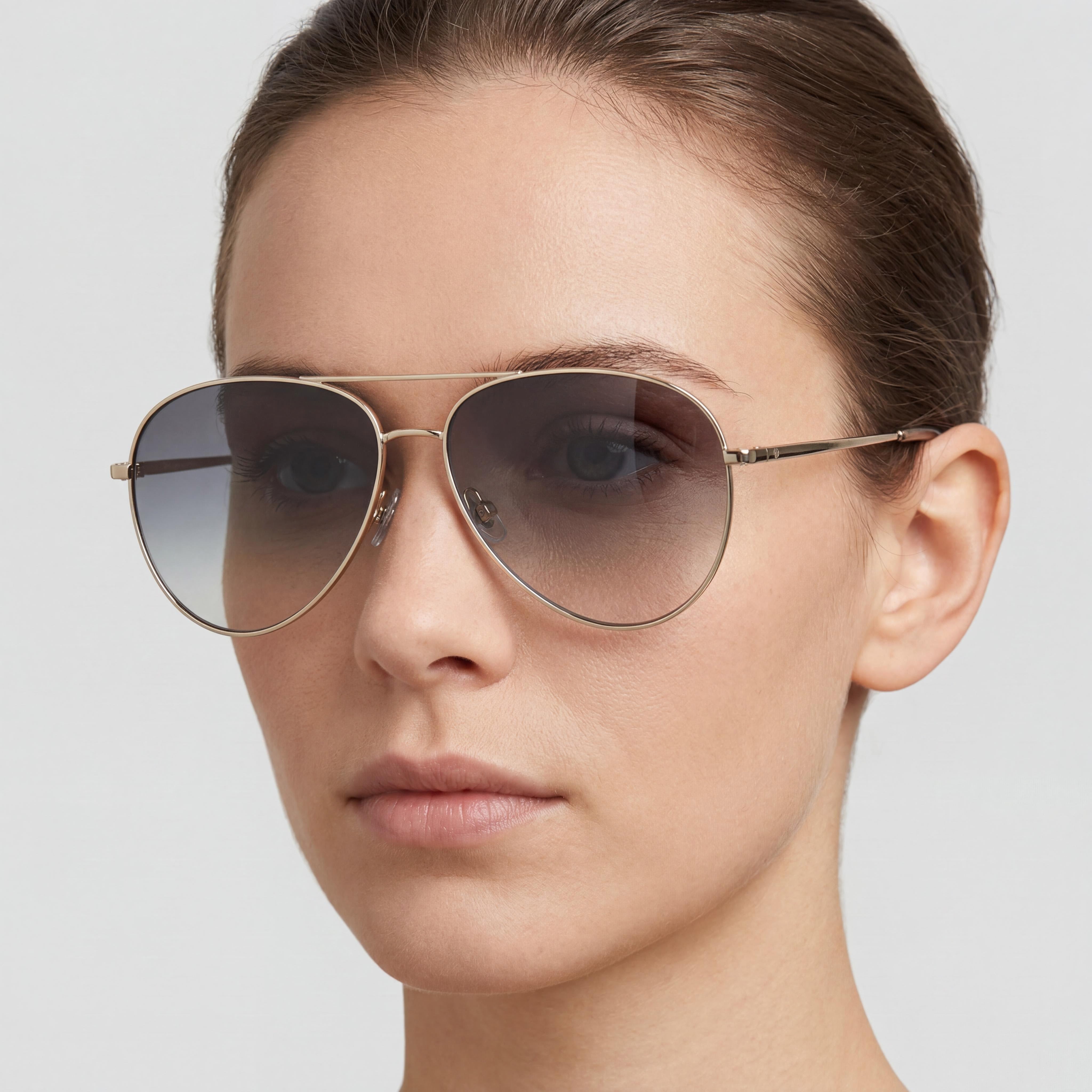 Fossil Fos 2140/G/S Women's Stainless Steel Non-Polarized Light Gold/Green Shaded Sunglasses 59mm, Photo 5