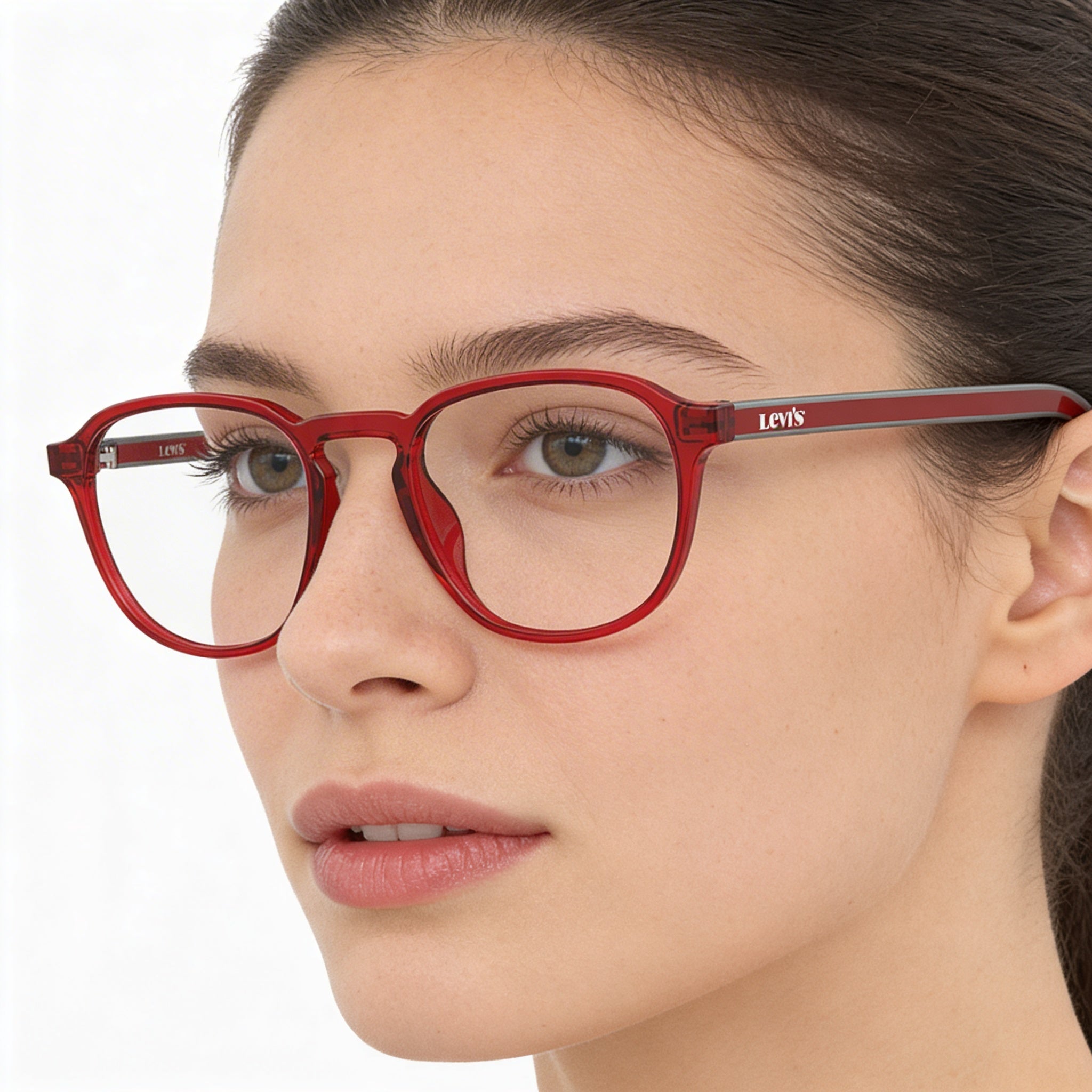 Gafas graduadas Levi's Lv 1024 para mujer, de plástico, color rojo, con lentes de 50 mm, puente de 20 mm y patillas de 145 mm., Photo 4