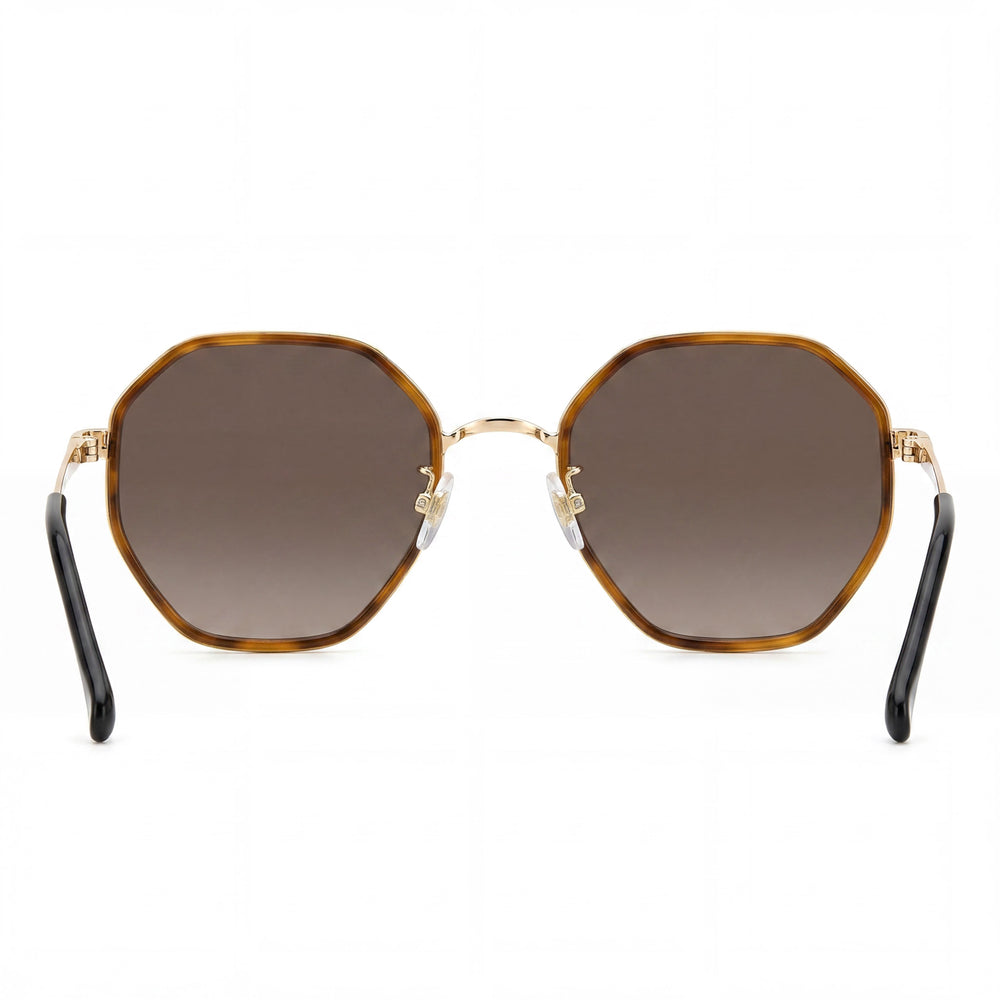 Gafas de sol Carrera Modern de mujer, armazón de cuerno y metal marrón, lentes marrones degradadas, protección UV 53mm