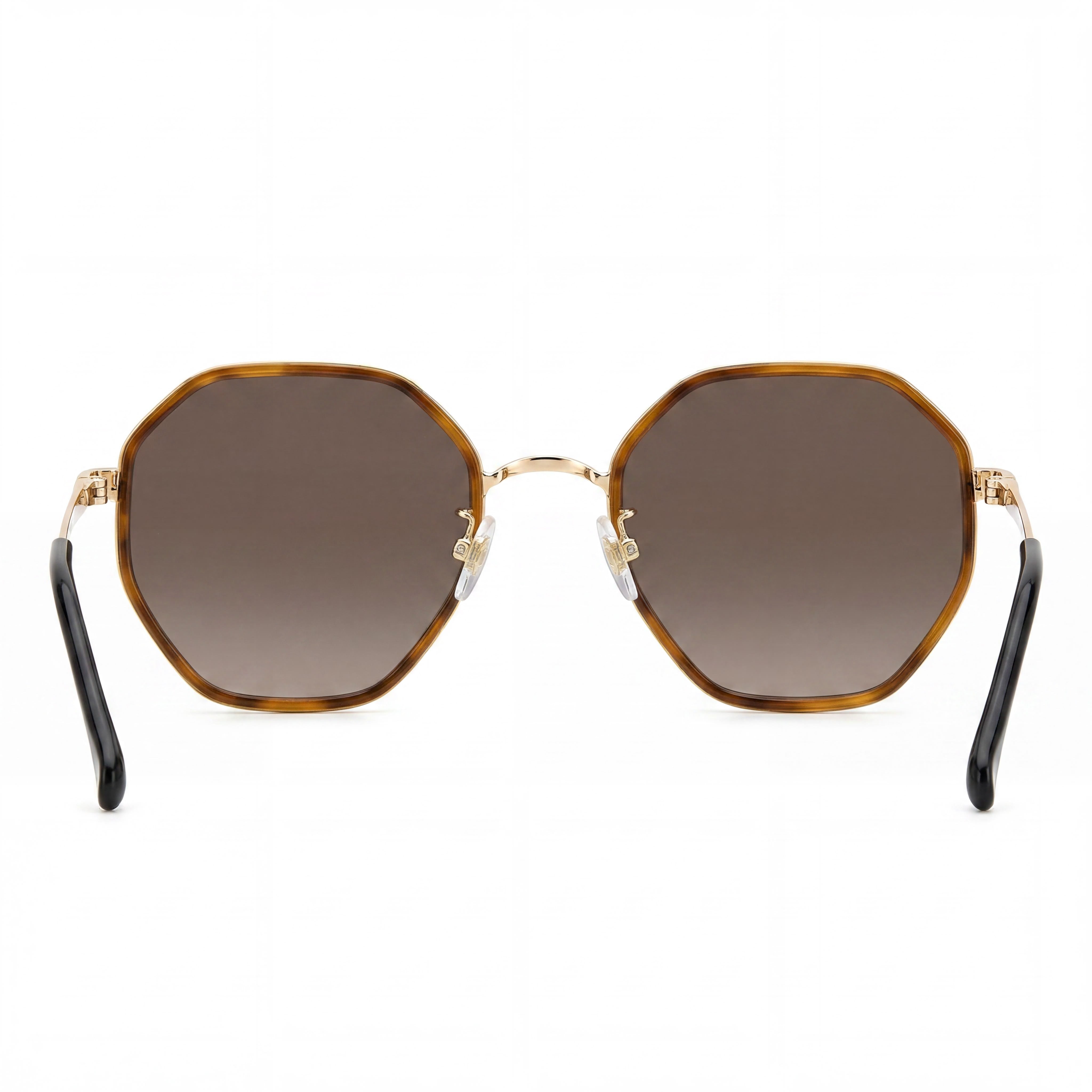 Gafas de sol Carrera Modern de mujer, armazón de cuerno y metal marrón, lentes marrones degradadas, protección UV 53mm, Photo 3