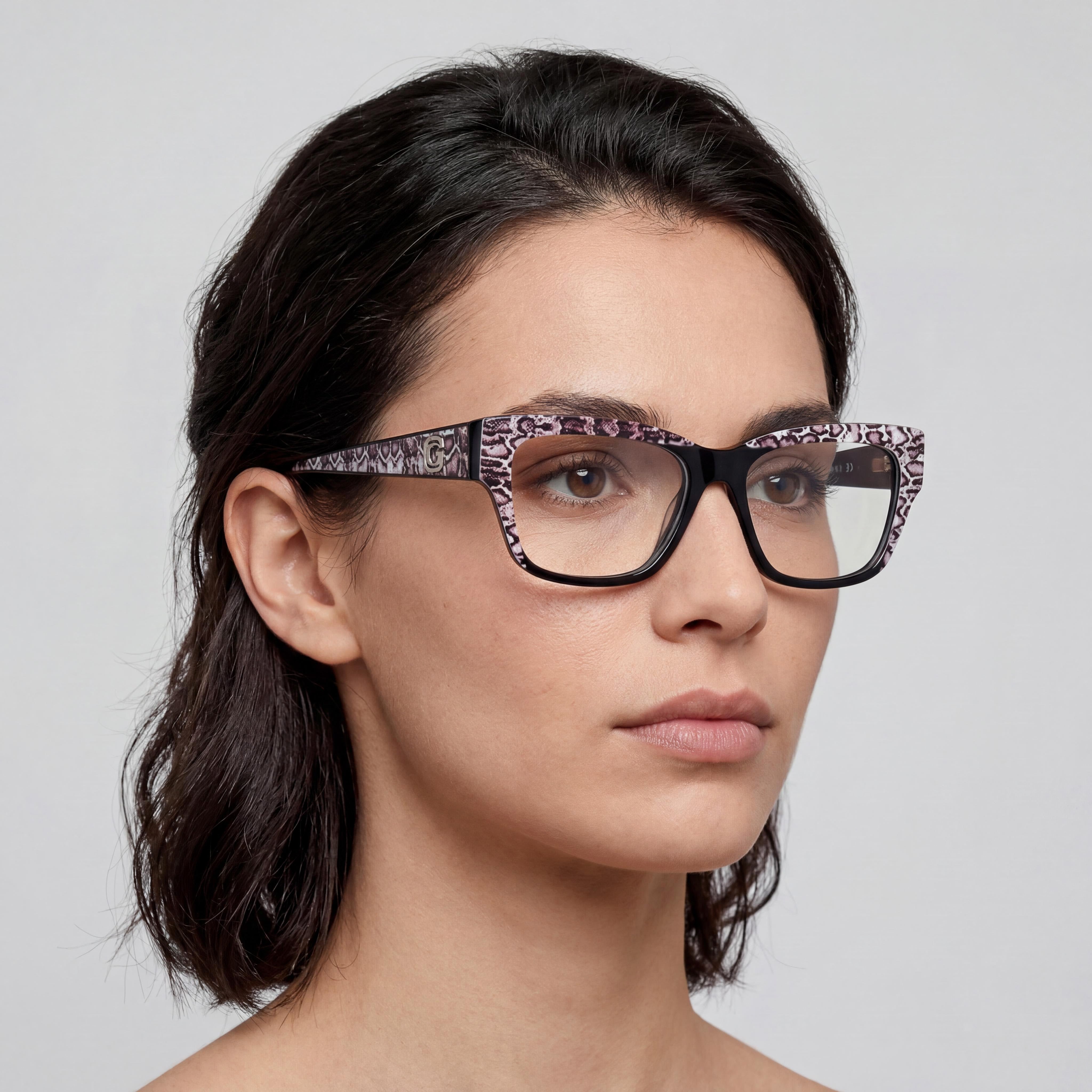 Marcolin Gu50126 Women's Ophthalmic Plastic Non- Eyeglasses Shiny Black Animal Monocolor 53mm, Photo 5