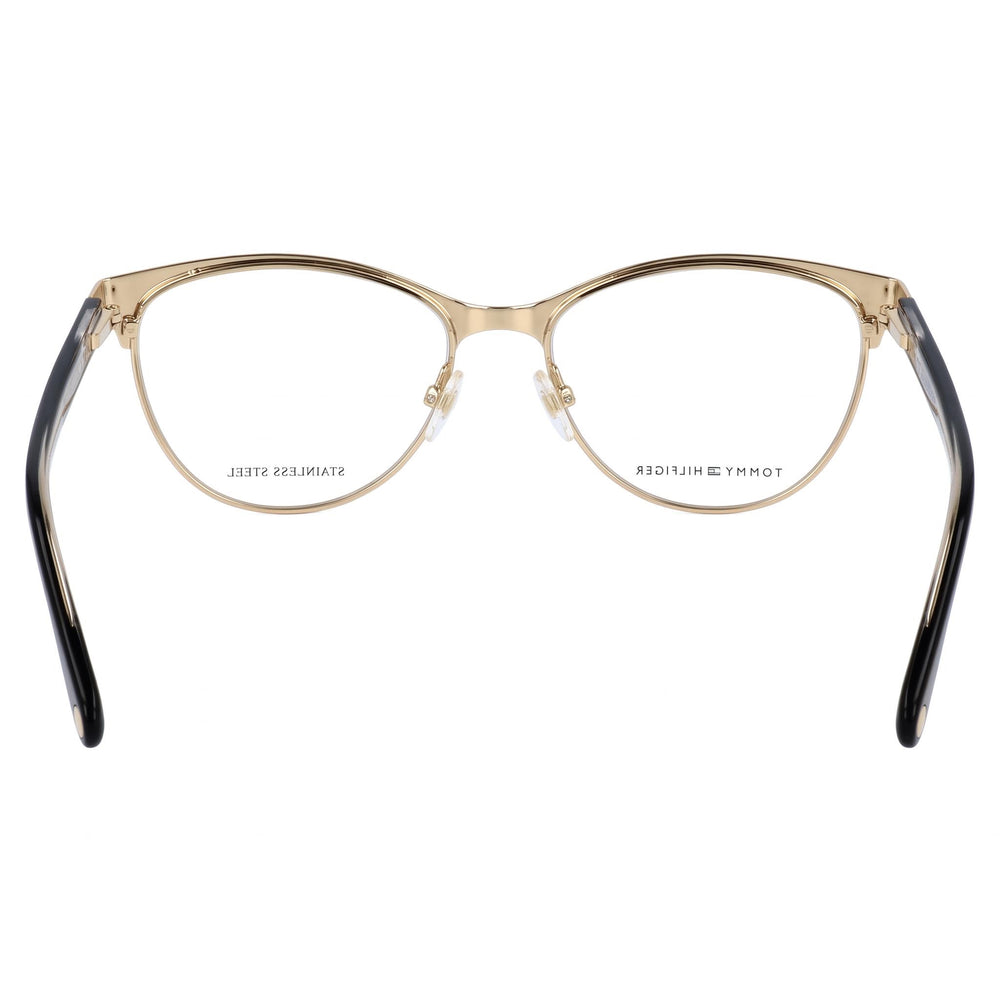 Tommy Hilfiger TH 1886 Gafas de Mujer con Montura de Acero Inoxidable, Acabado Negro Mate Dorado, 54mm