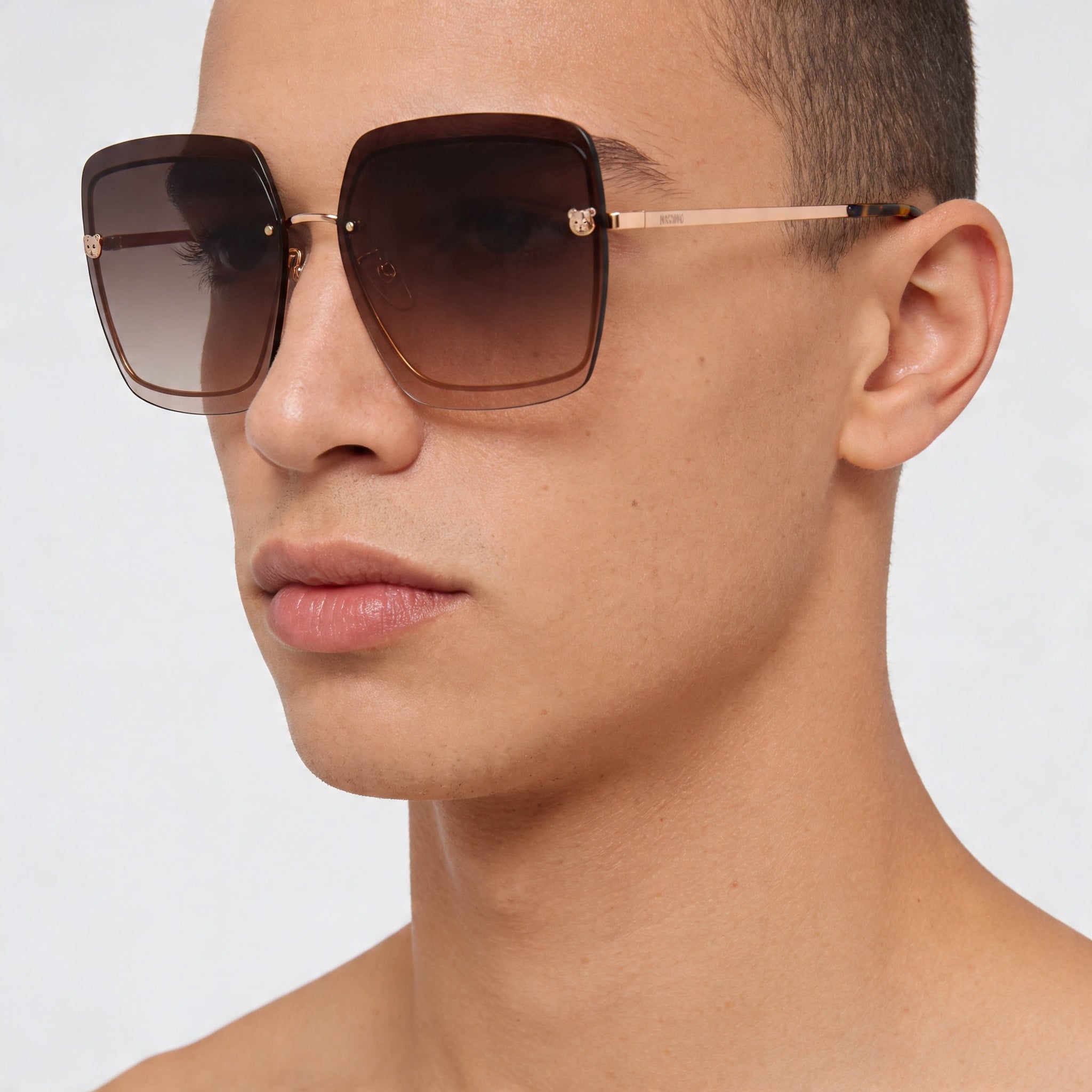 Gafas de Sol Moschino Informales Unisex Multicolor de Acero Inoxidable con Lentes Marrones con Protección UV 64mm, Photo 5