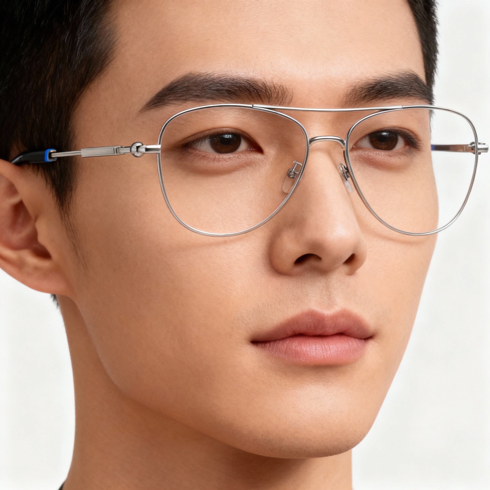 BURBERRY Classic Silver Collection Unisex Eyeglass Frames for Men and Women, featuring a full Silver frame color, Photo 4