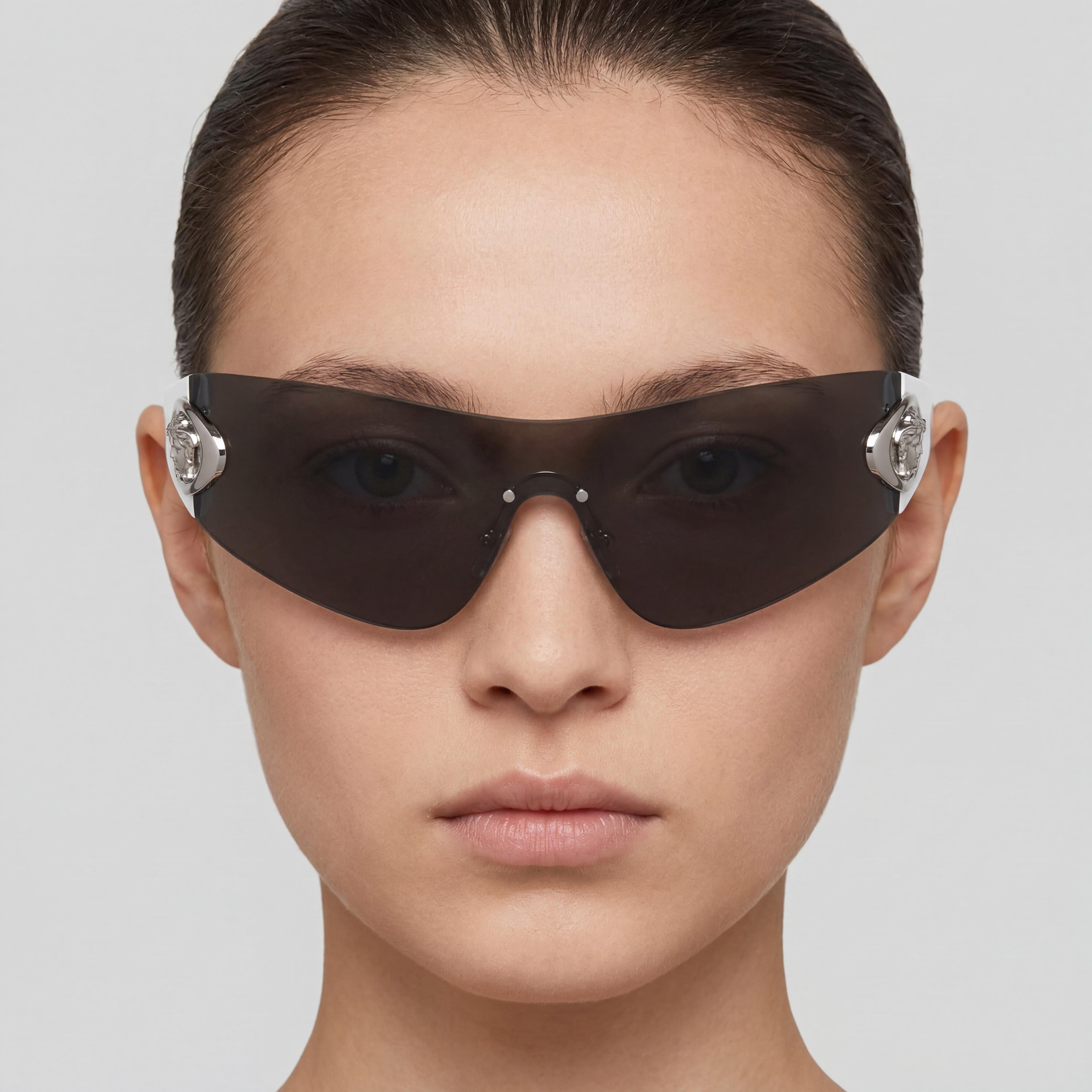 Gafas Versace Glam Modern Unisex de Acetato con Montura Gris Oscuro y Lentes de Policarbonato Gris Oscuro de 42 mm, Photo 5
