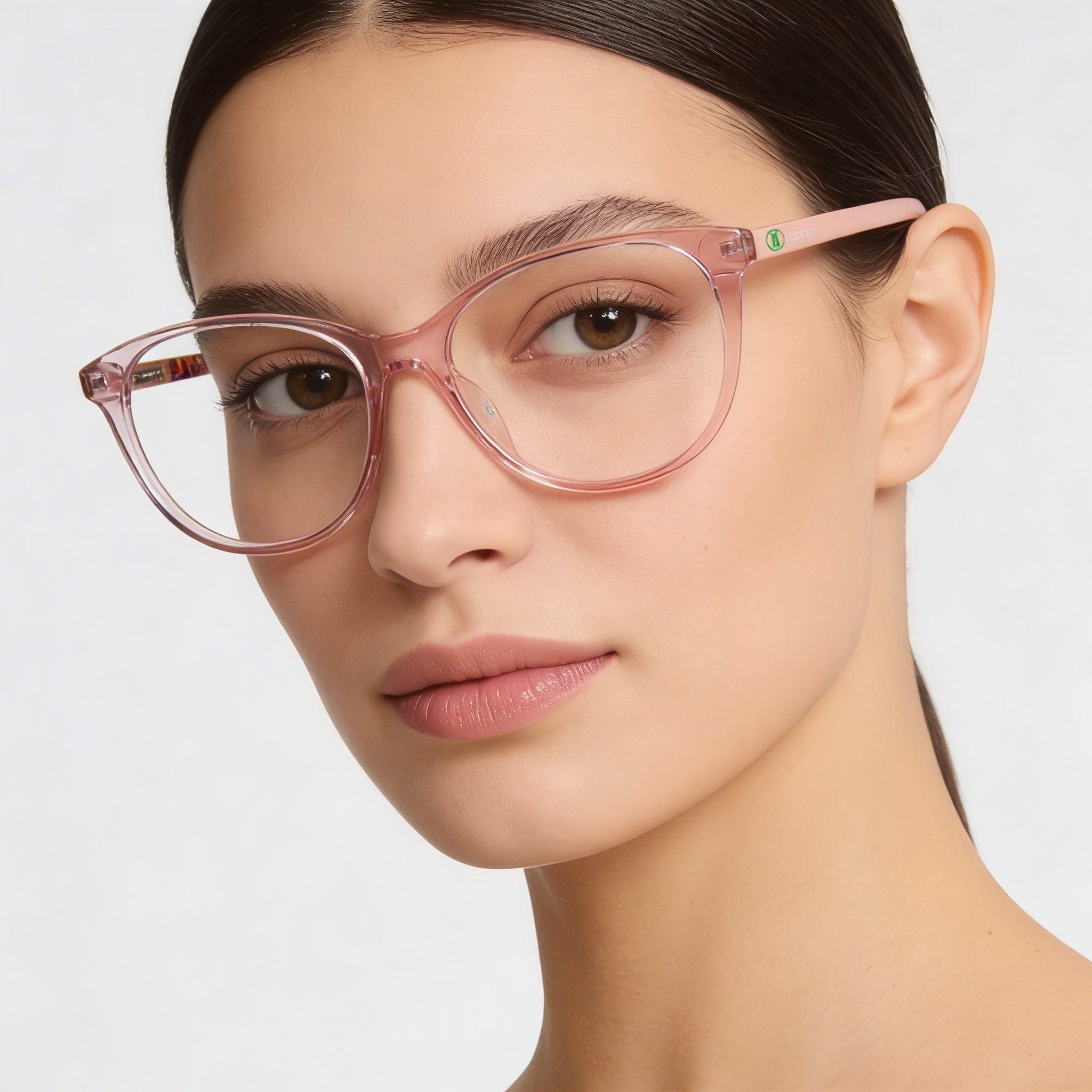 Missoni Graphic Zig Zag Collection Trendy Feminine Women's Pink Acetate Full-Rim Optical Frames 52mm, Photo 4