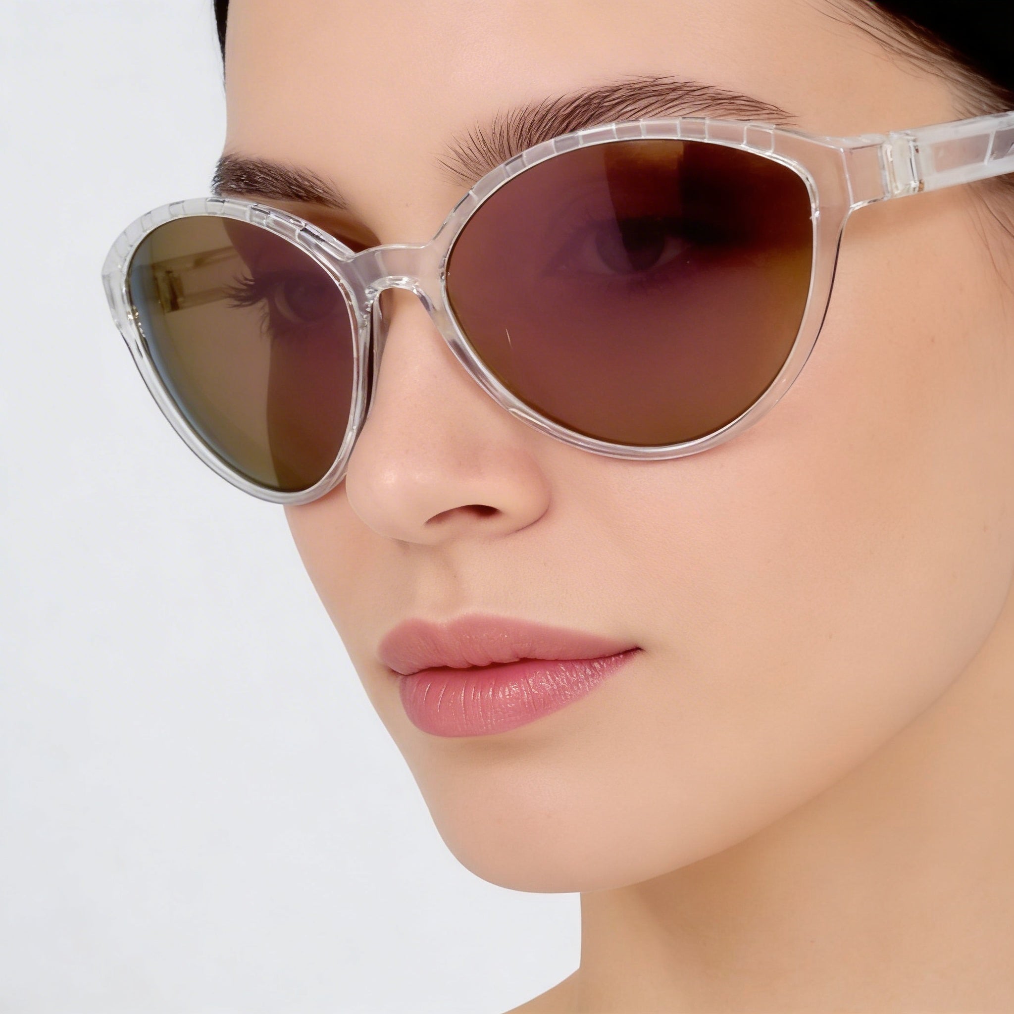 adidas sp0012 Women's Crystal Plastic Frame Brown Mirror Polycarbonate UV Protection Sunglasses 61mm, Photo 5