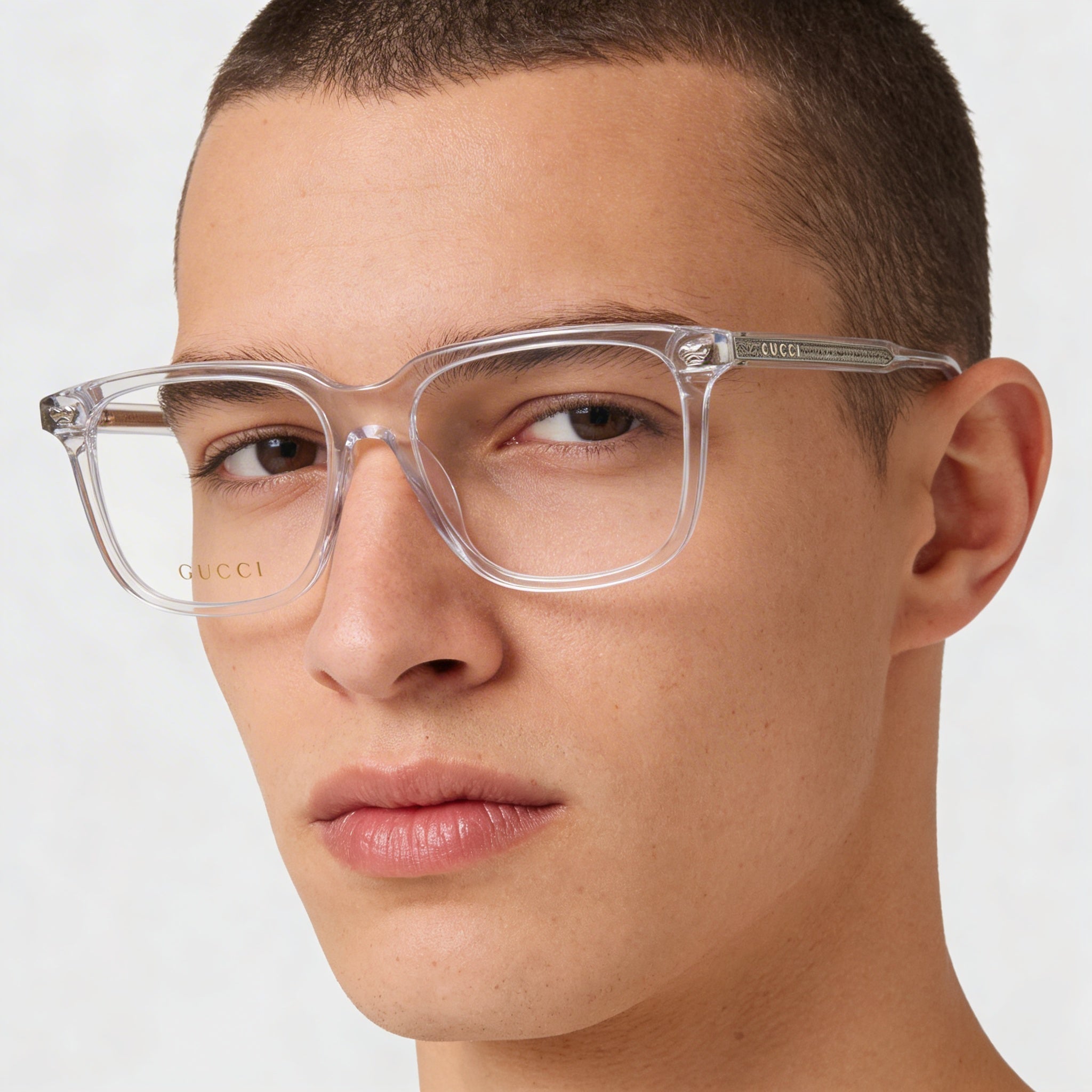 Gucci GG0737O Men's Eyeglasses with Square Full Rim Crystal Plastic Frame, 53-18-150mm, Photo 4