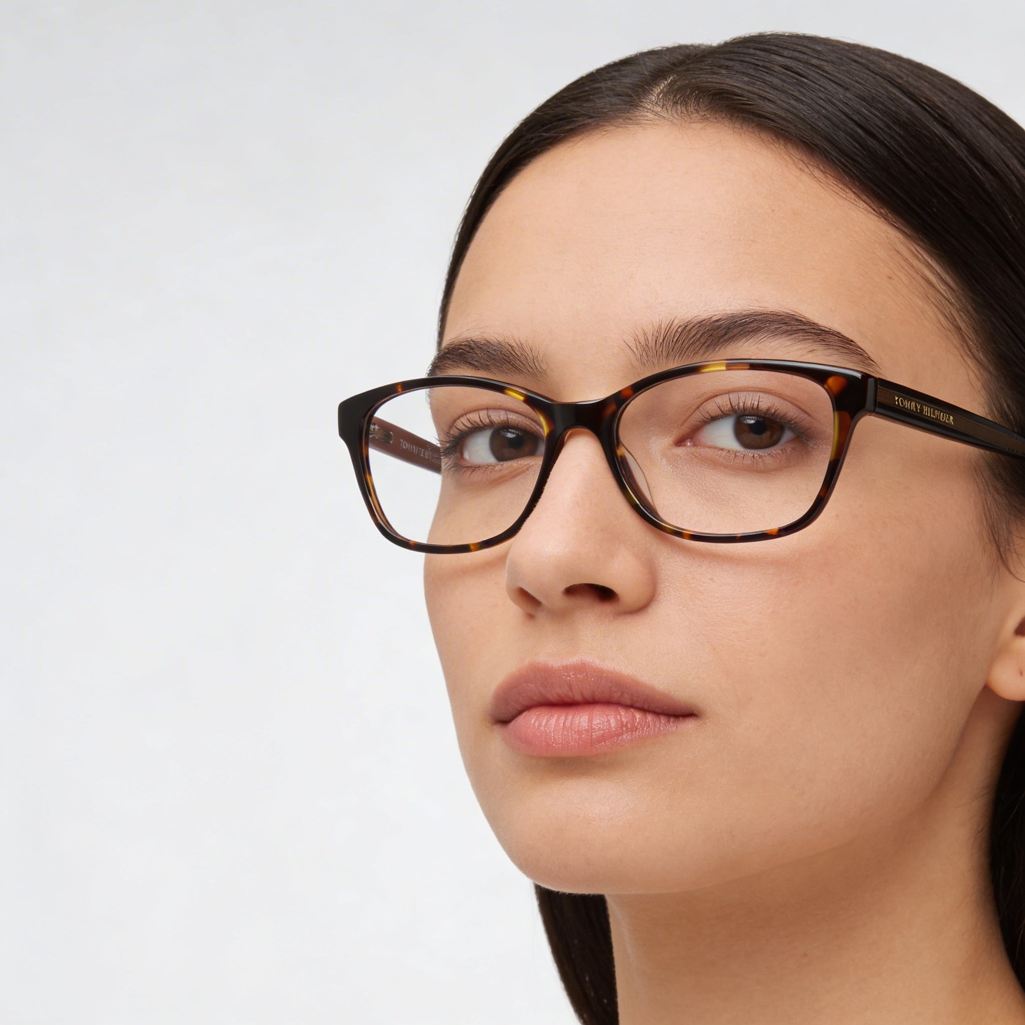 Tommy Hilfiger TH 2008 Women's Rectangular/Square Plastic Eyeglasses, Havana 52-16-140, Photo 4