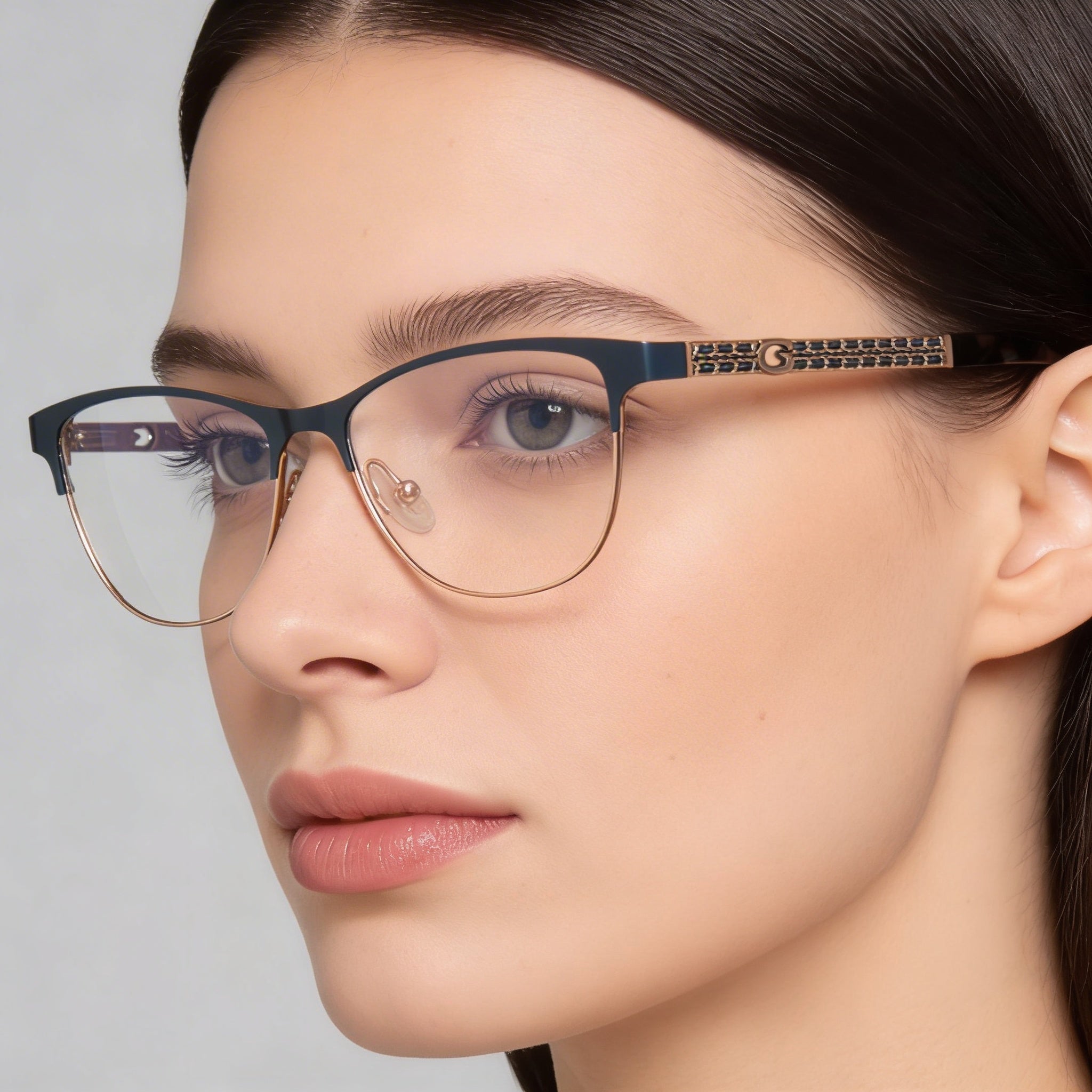 Guess Gu2883 Women's Eyewear with Matte Blue Plastic Frame, Clear Polycarbonate Lenses 49-14-140mm, Photo 5