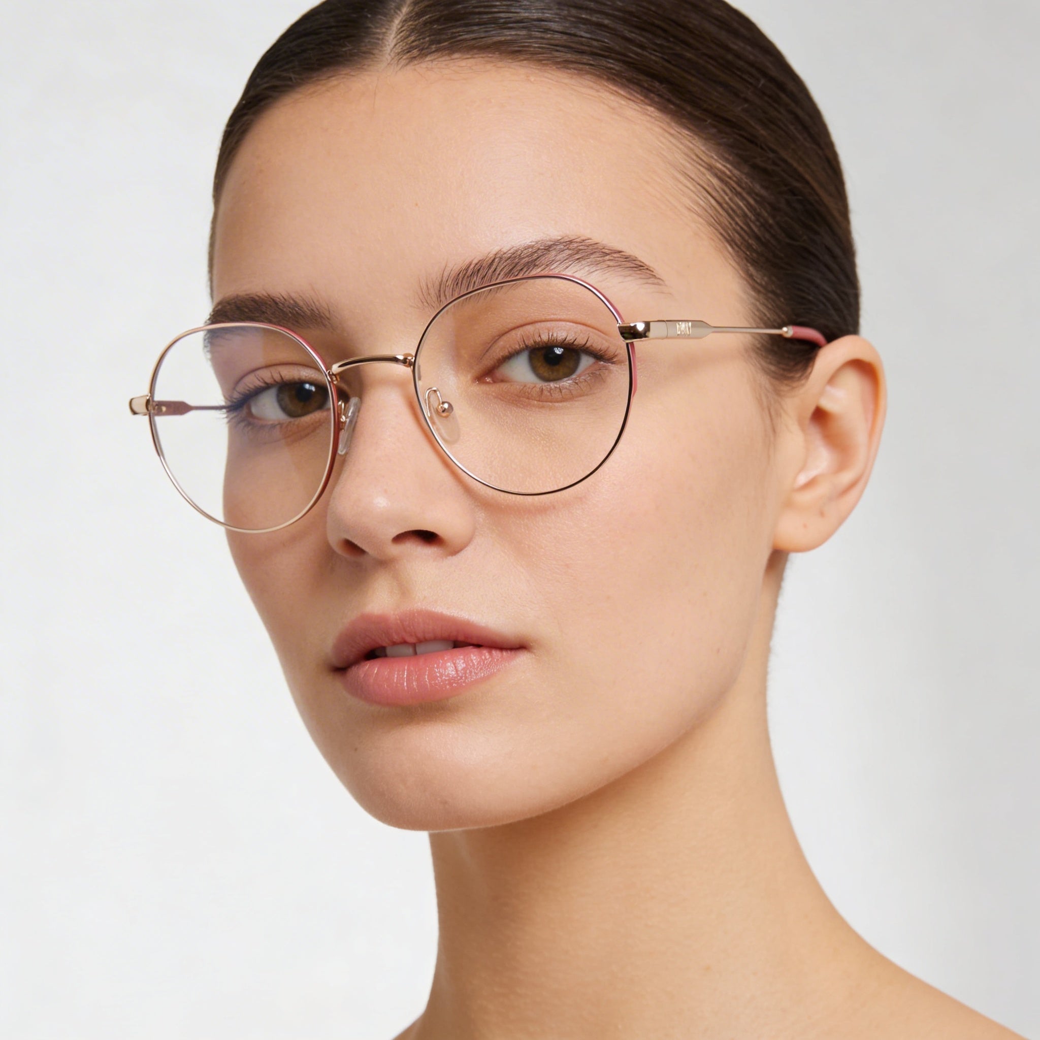 DKNY Dk1032 Women's Metallo Frame Eyewear with Gold Frame and Gold Polycarbonate Lenses, 48mm Lens Width, Photo 4