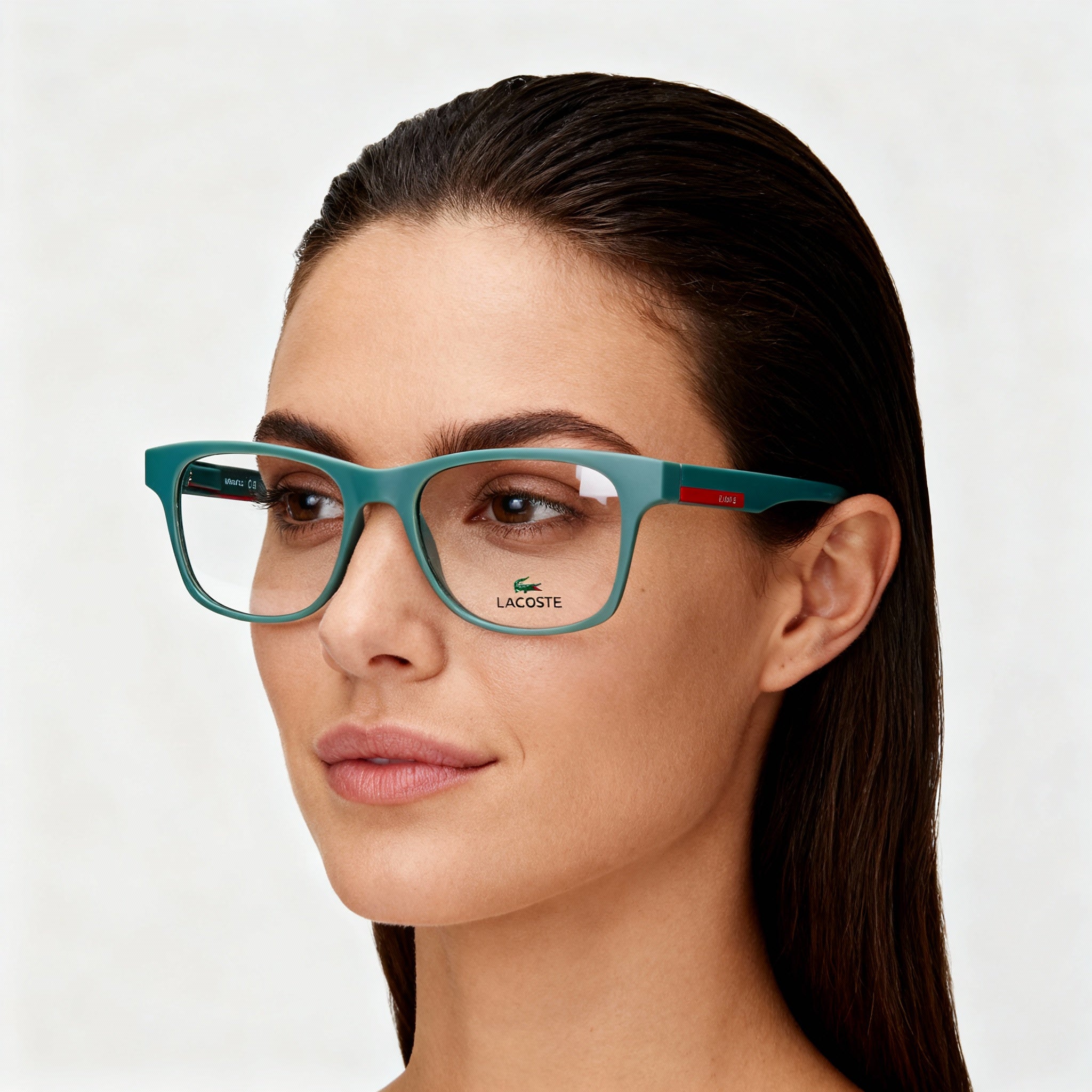 Lacoste Modern L2913 Women's Acetate Frame Sunglasses with Non-Polarized matte green Lenses, 53mm, Photo 3