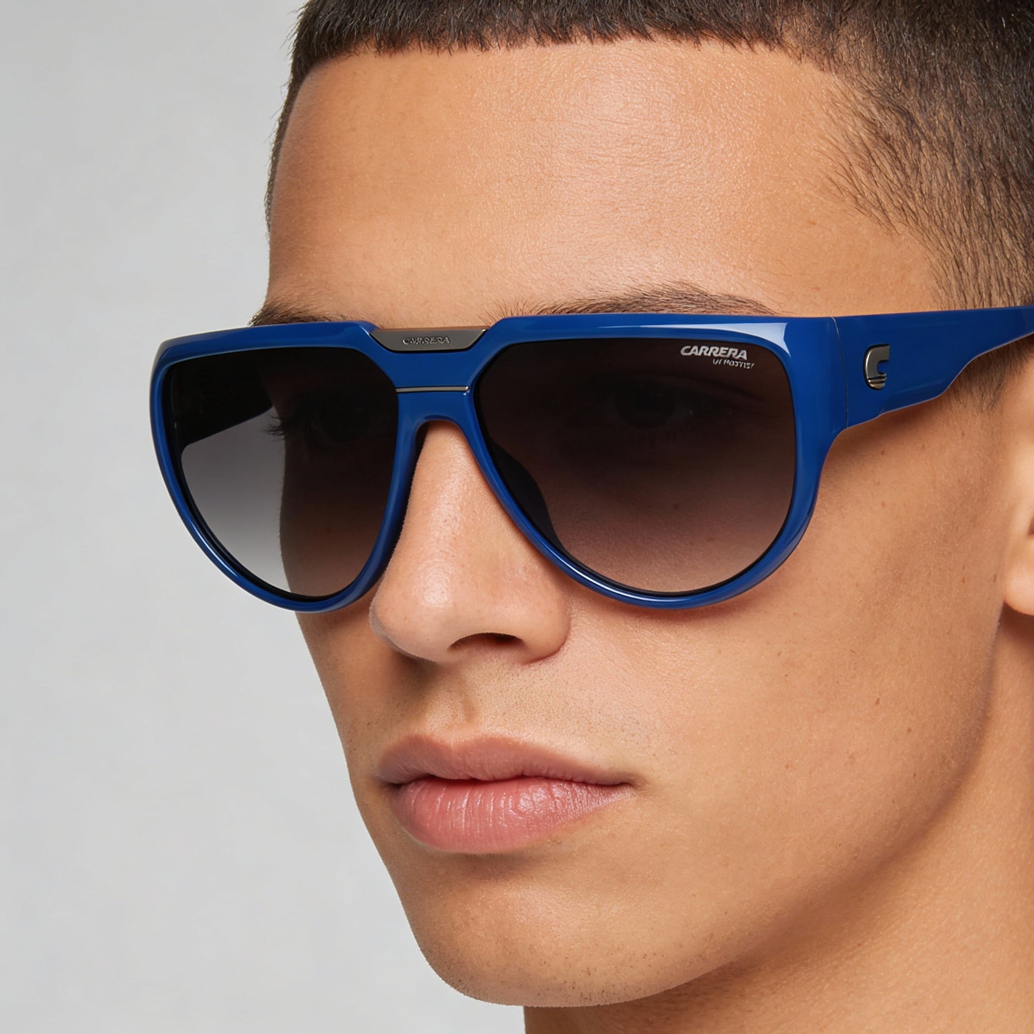 Carrera Contemporary Unisex Blue Grey Shaded Injection Propionate UV Protection Non-Polarized Sunglasses 62mm, Photo 5