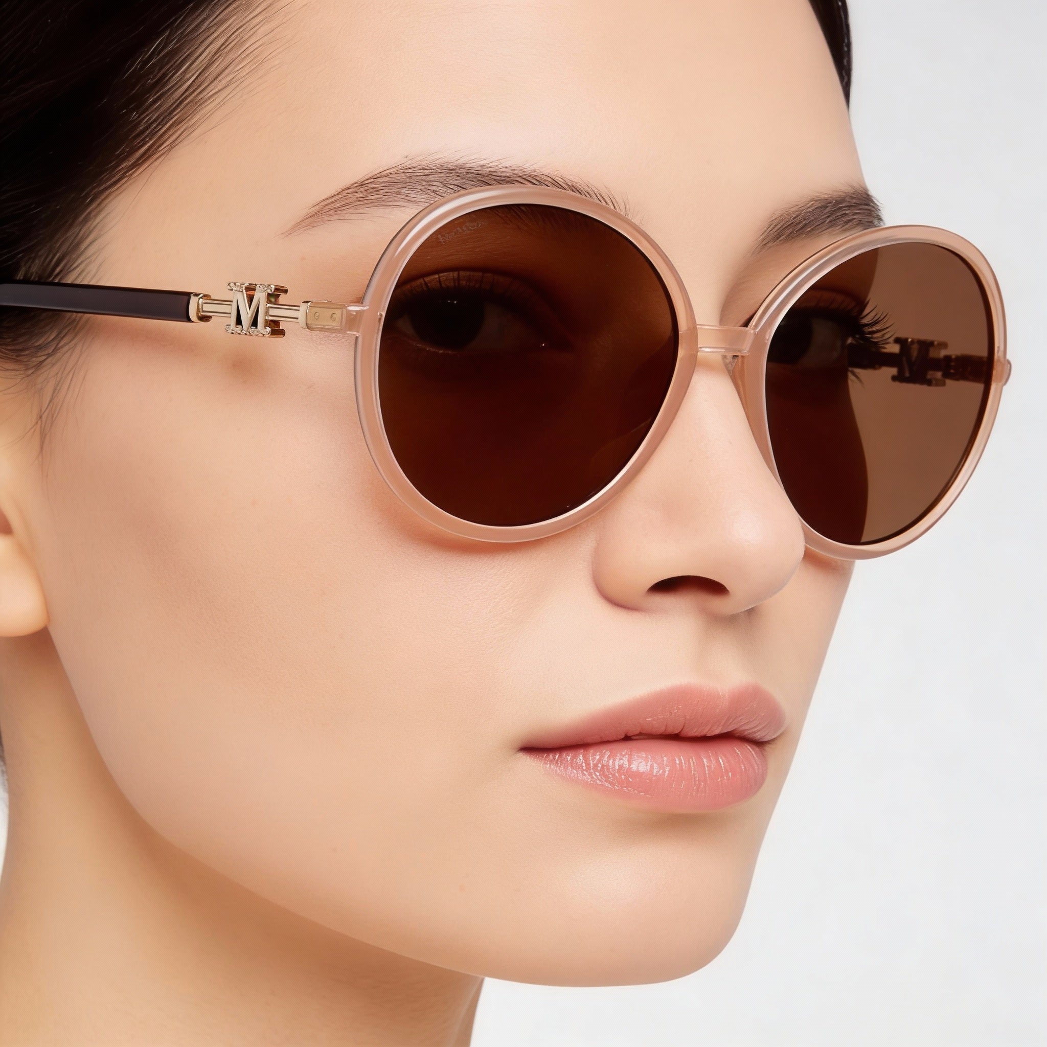 MaxMara Modern Women's Beige Injected Frame Gradient Brown Lens Sunglasses 58-17-140, Photo 5