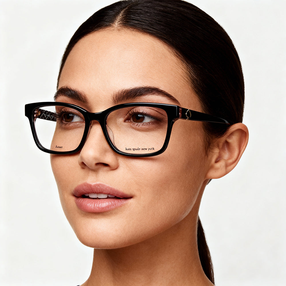 Gafas de sol Kate Spade New York Cariane/F para mujer, de acetato, color negro y rosa, con lentes de policarbonato de 55 mm