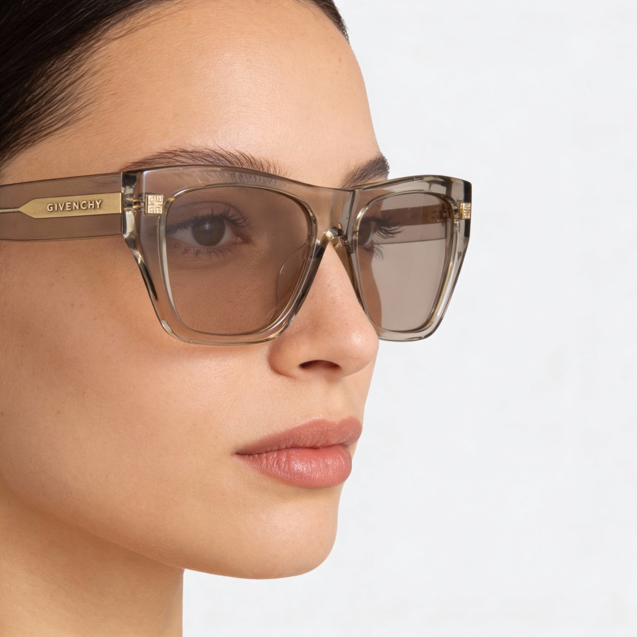 Gafas de sol Givenchy Casual de acetato para mujer, marrón claro brillante, ancho de lente 55, puente 16, patilla 140, Photo 3