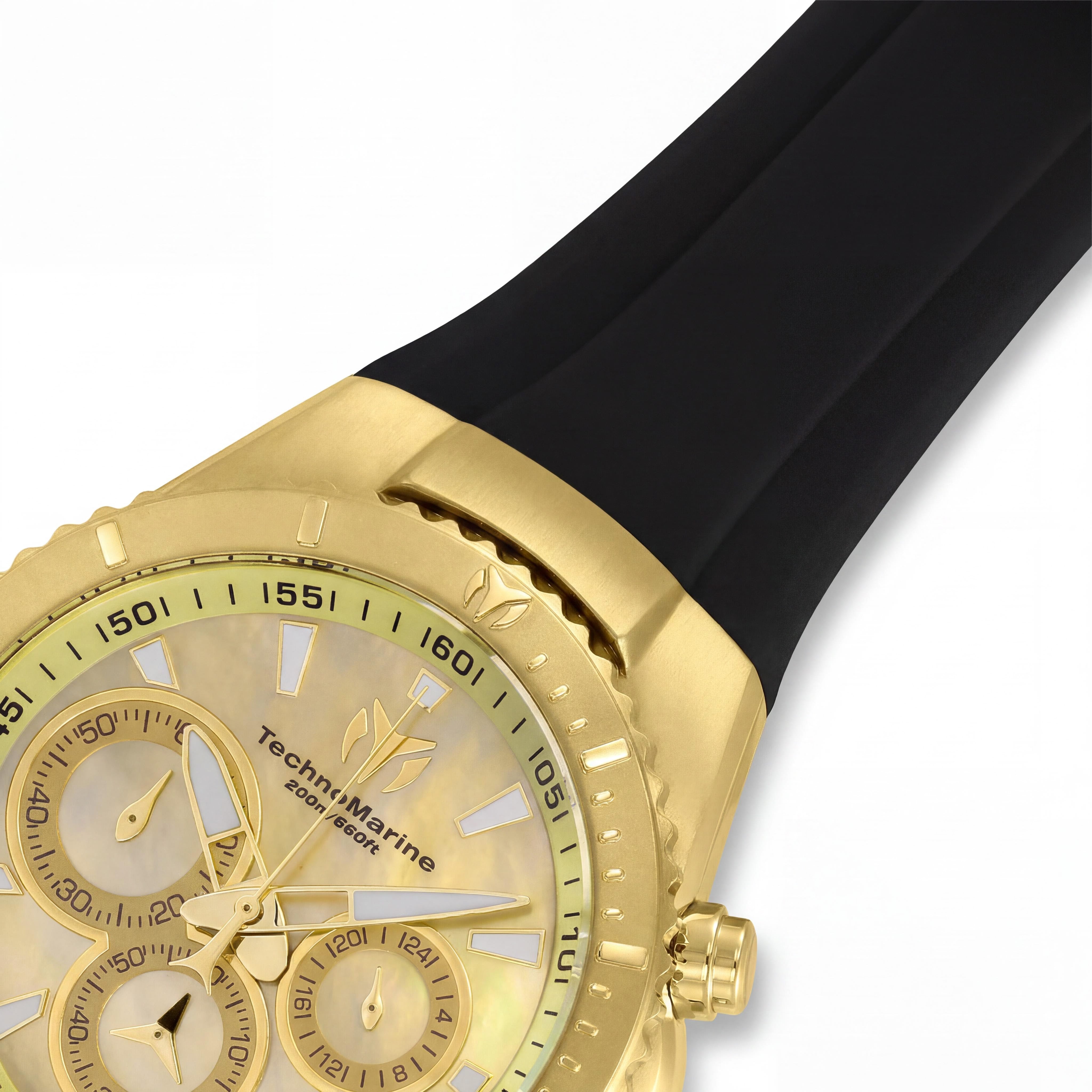 Reloj Technomarine Manta TM-220072 Unisex Cronógrafo de Cuarzo de Acero Inoxidable Dorado con Correa de Silicona 40mm, Photo 3