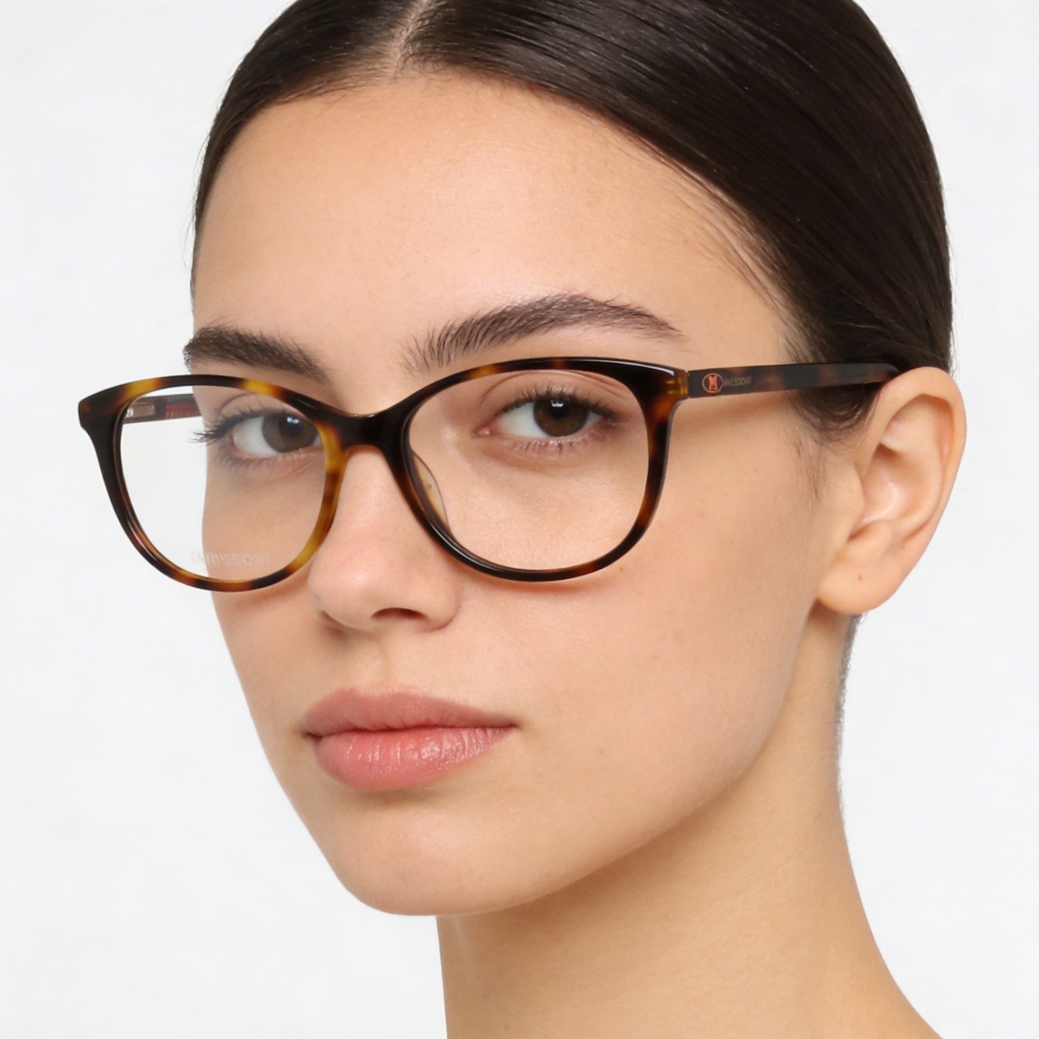 M Missoni Gafas para mujer: Gafas ópticas de montura completa redonda con montura de acetato havana y lentes de policarbonato, 52 mm, Photo 3
