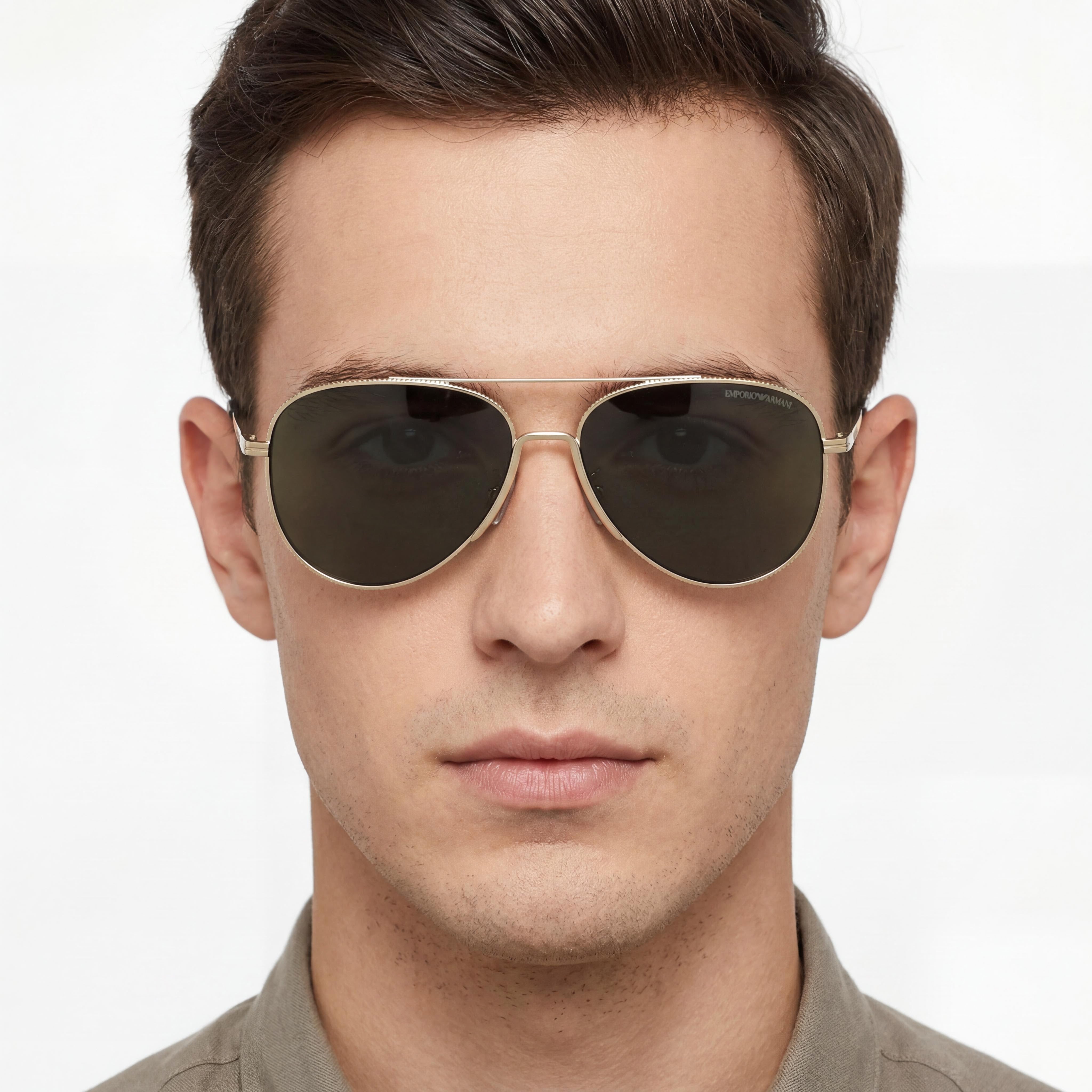 Emporio Armani Sports Men's Multi-Coloured Copper Frame Sunglasses, Dark Green Lenses, 60mm, Photo 5