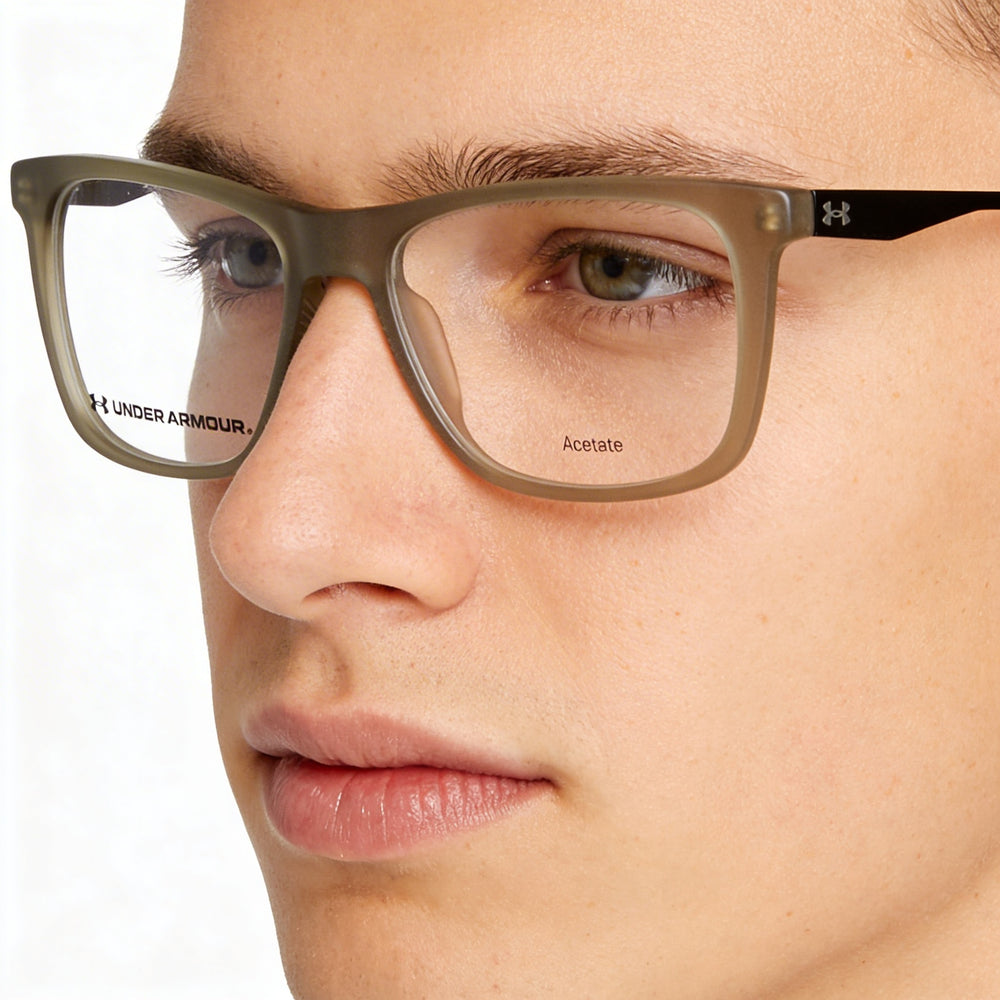 Under Armour 5040 Eu Unisex Eyewear with Acetate Frame and Polycarbonate Lenses in Matte Green, Size 52mm