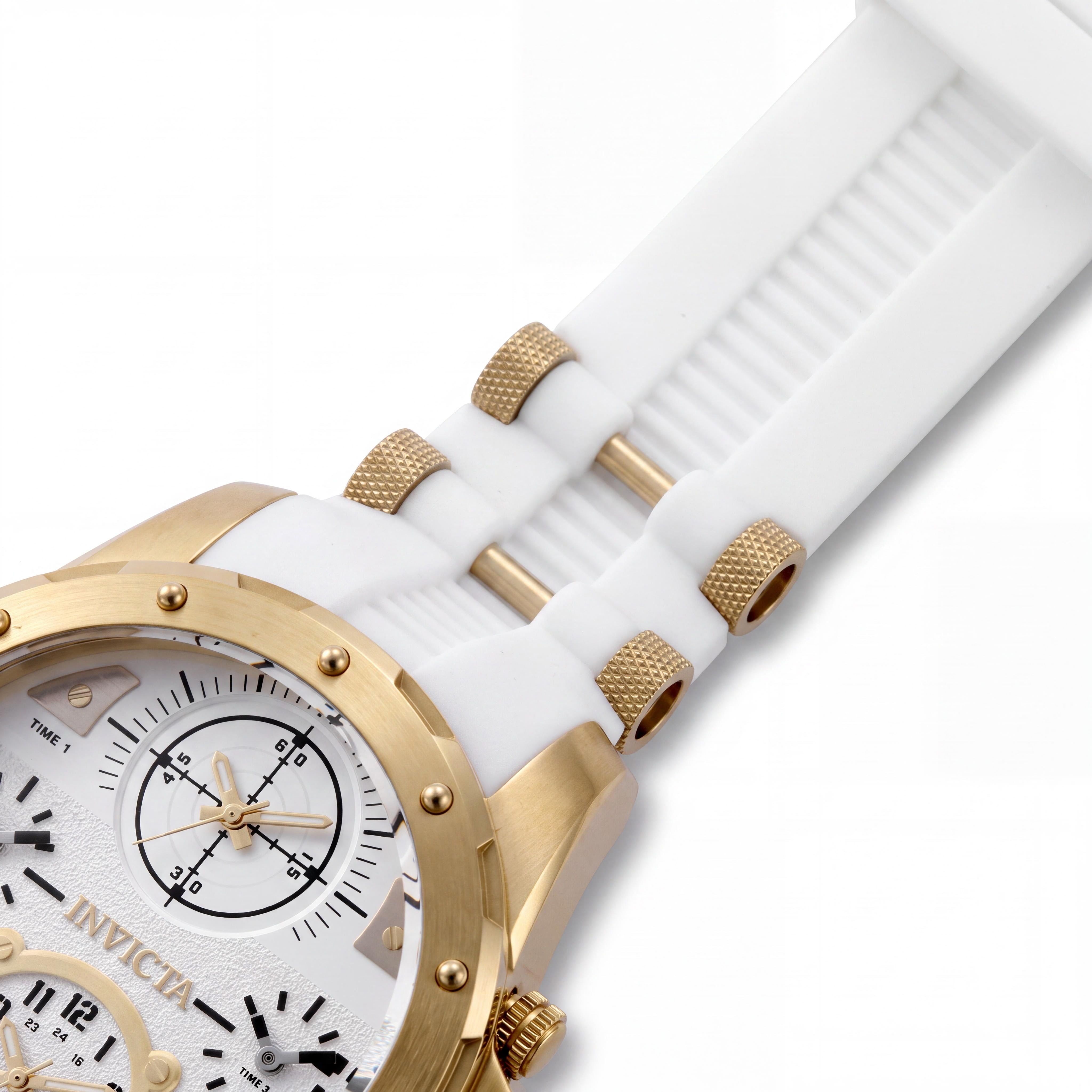 Invicta Coalition Forces 50218 Reloj de cuarzo para hombre, caja de acero inoxidable de 50 mm, esfera plateada, correa de silicona, Photo 3