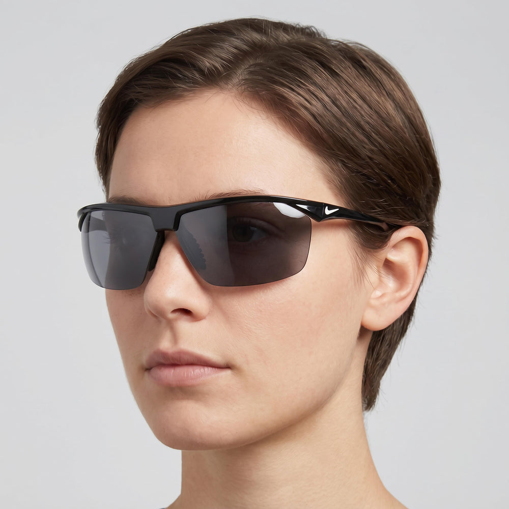 Nike Tailwind Sunglasses Unisex Shiny Black White Plastic Frame UV Protected 70-16-120