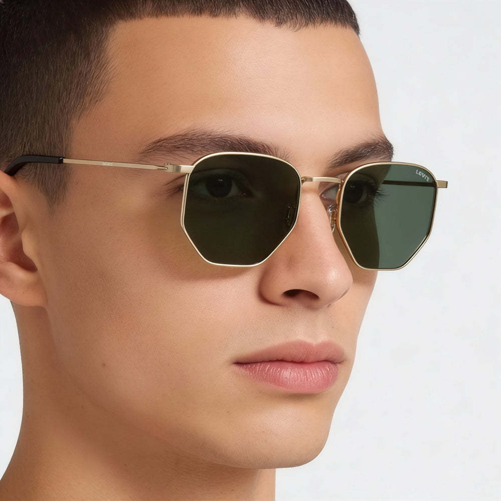 Gafas Levi's Modern para hombre con montura metálica y lentes de policarbonato no polarizado con protección UV de 51 mm
