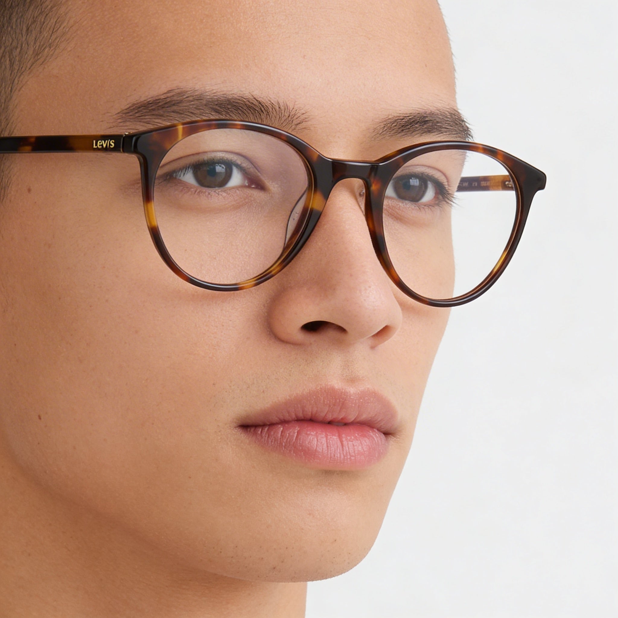 Gafas de vista Levi's Lv 1005 unisex estilo Panthos con montura de plástico color Habana, talla 50-22-145, Photo 4
