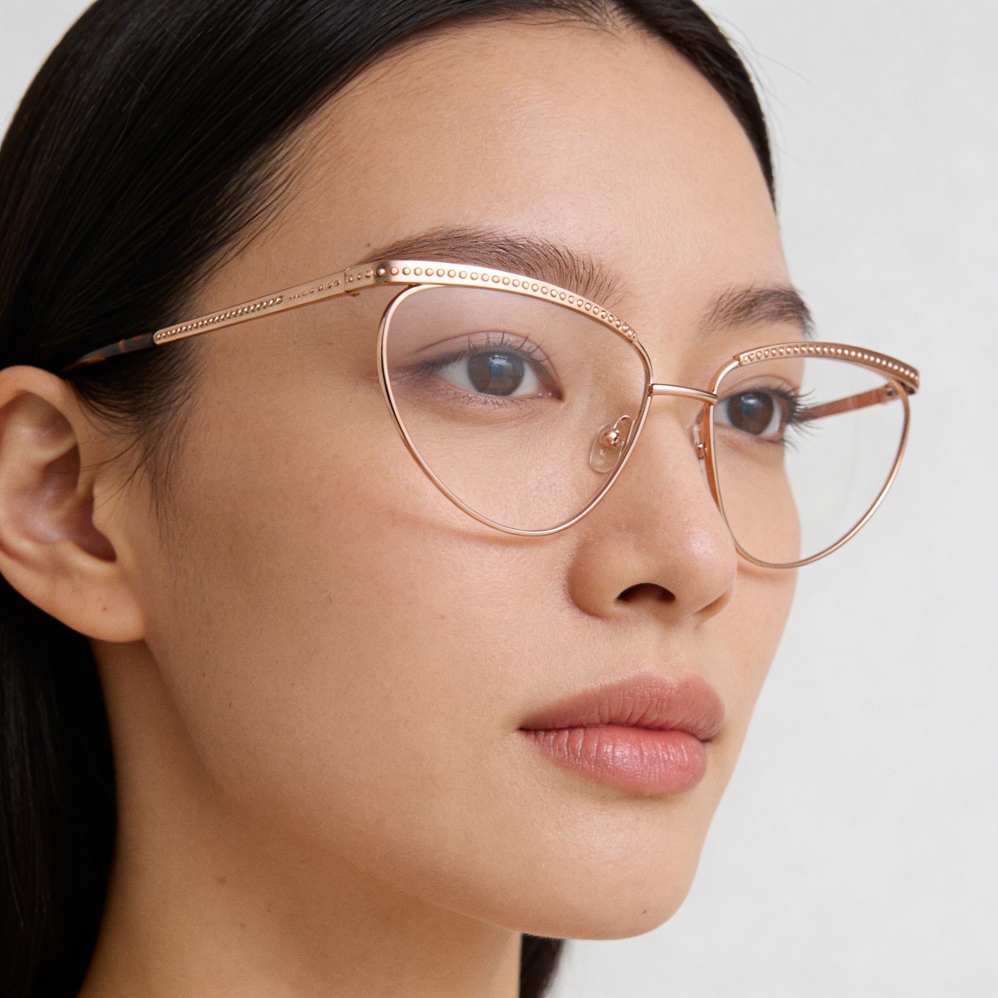 Max & Co. Mo5136 Women's Eyeglasses in Shiny Rose Gold with Lens Width 55mm, Bridge 15mm, Temple 140mm, Photo 4