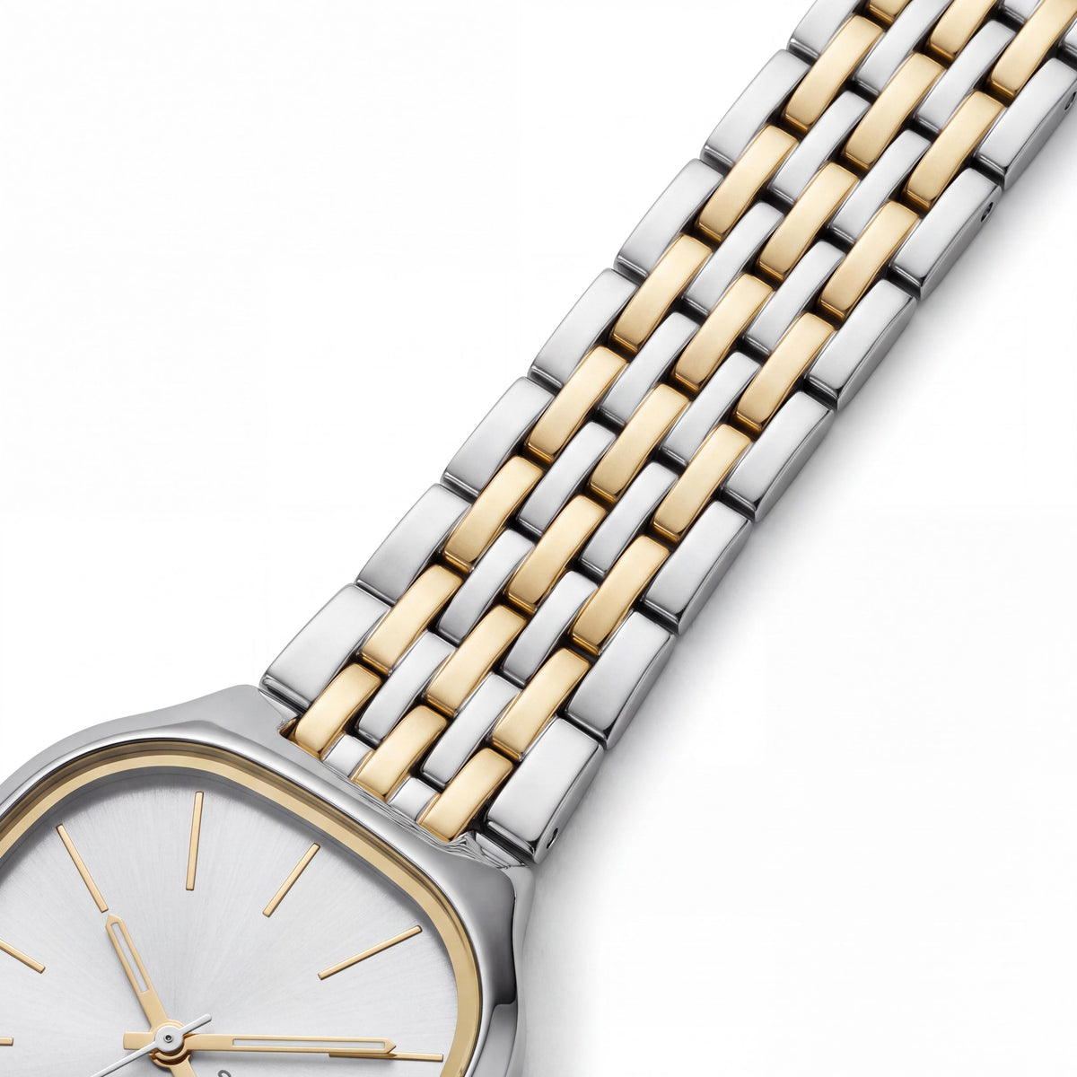 SKAGEN DENMARK Mellem Lille Reloj de mujer de 28 mm de acero inoxidable bicolor dorado y plateado resistente a los arañazos, Photo 3