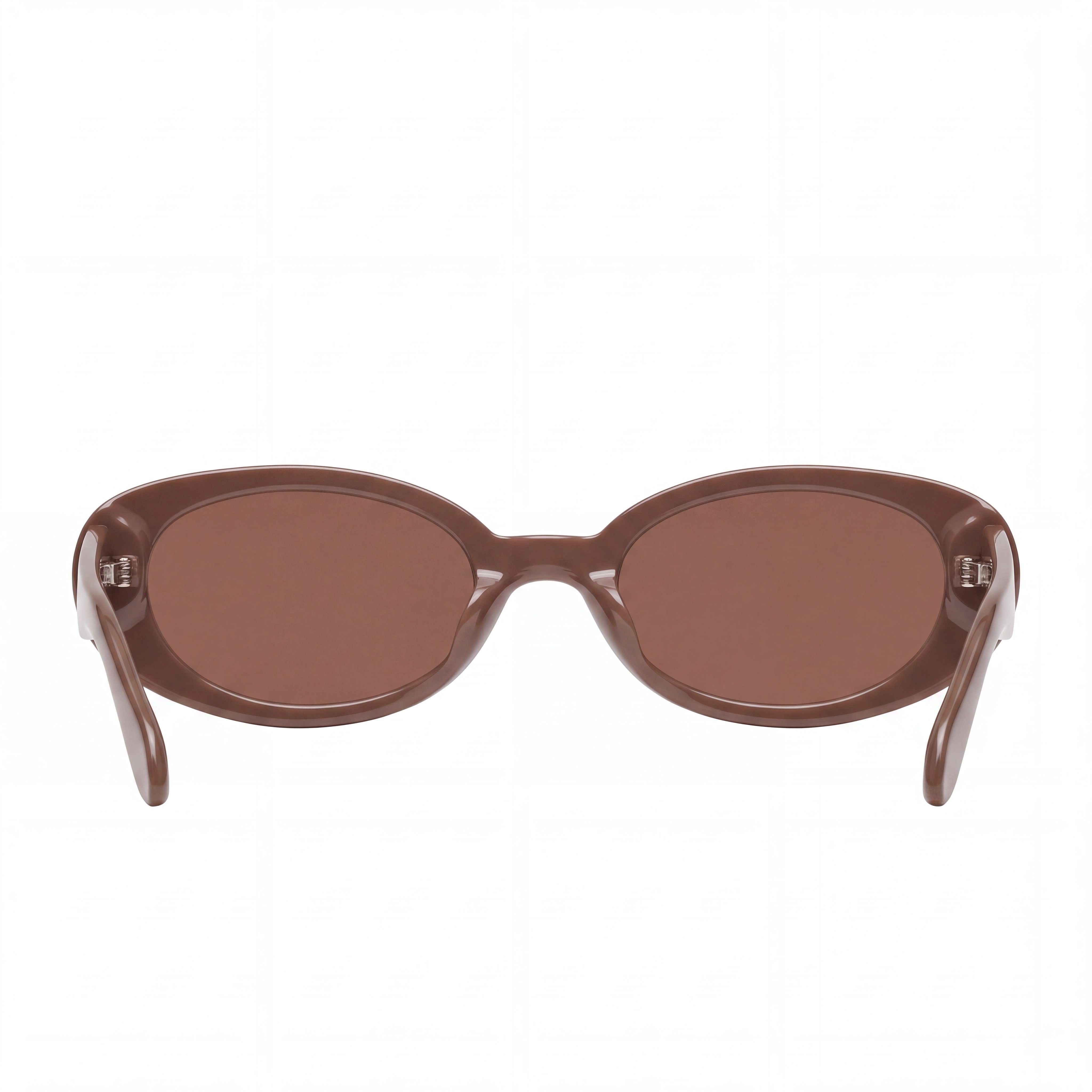 QUAY AUSTRALIA FELT CUTE Women's Round Doe Brown Injection Frame, Brown Lenses, UV Protection, Non-Polarized, 52mm, Photo 4