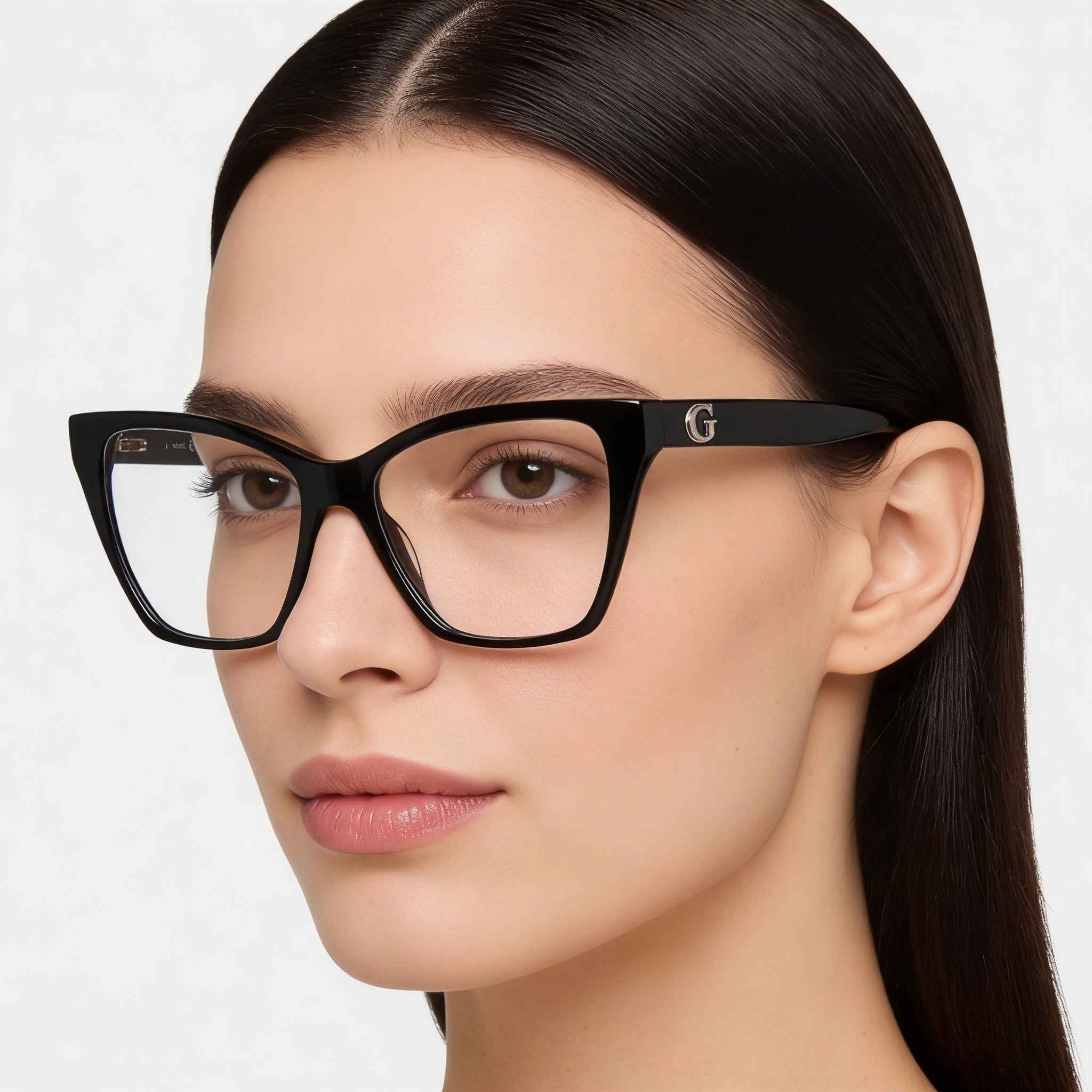 Guess Gu50235 Gafas de Mujer de Plástico Brillante Negro No- Lentes 52mm, Photo 5
