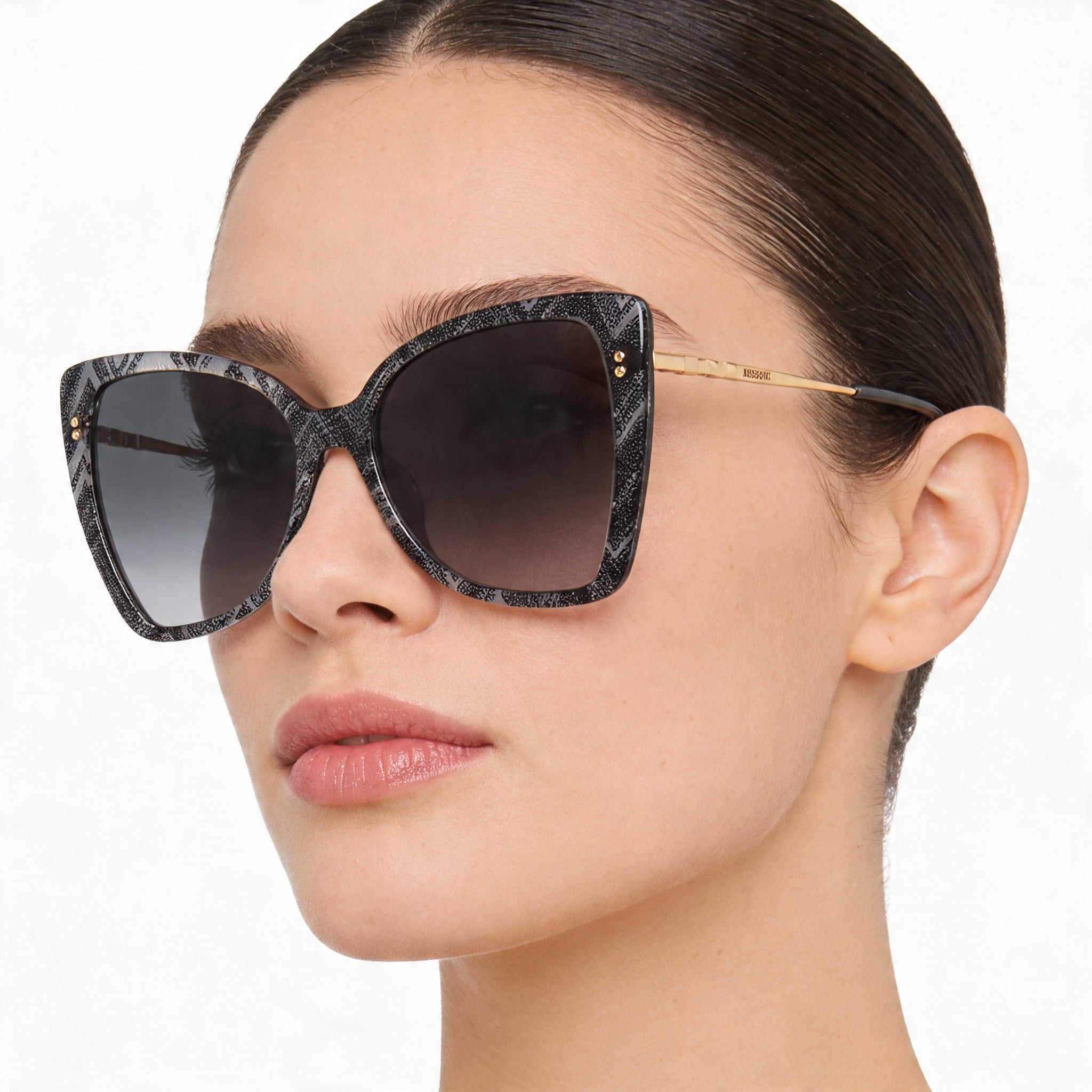 M Missoni Classic Women's Acetate White Black Pattern UV Protected Non-Polarized Sunglasses 58mm, Photo 4