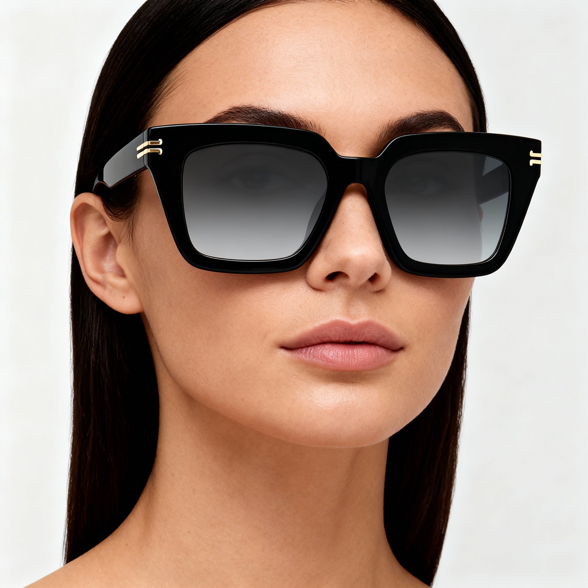 Marc Jacobs Mj 1083/S Women's Black Plastic Frame Gradient Black Lenses UV Protection Sunglasses 52-19-140, Photo 4