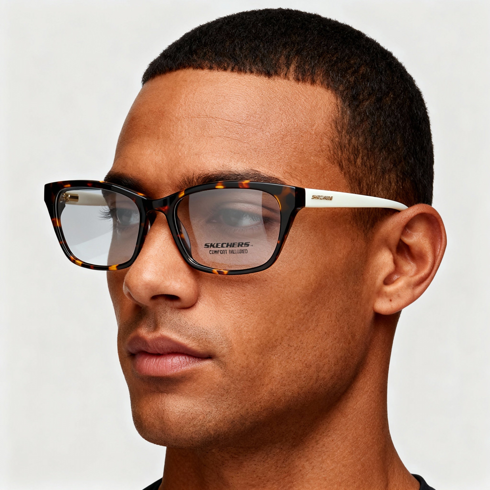 Skechers SE2210 Modern Women's Dark Havana Plastic Optical Eyeglasses Frame | Size 53-16-140, Photo 4