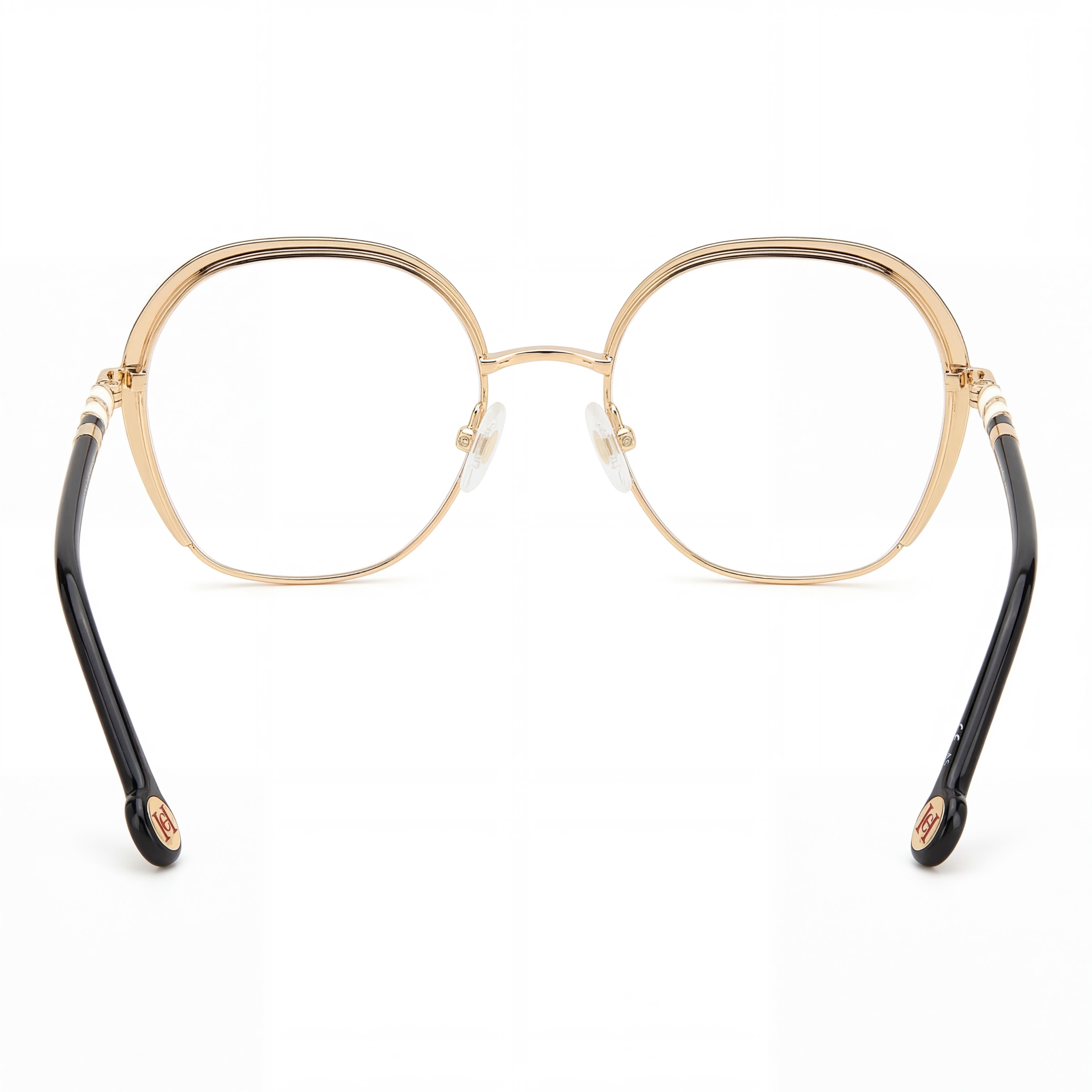 Gafas de sol modernas para mujer Carolina Herrera con montura de acero de aleación y lentes de policarbonato, oro negro, 52 mm, Photo 3