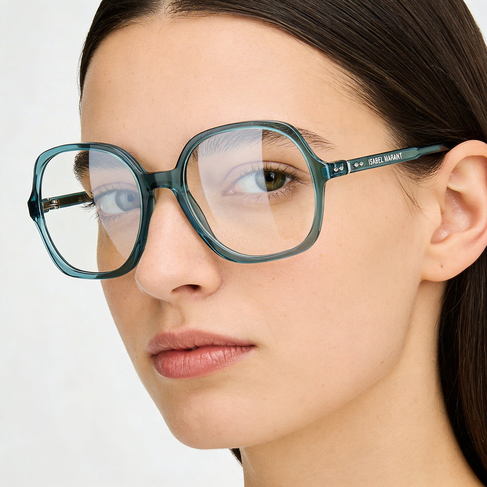 Gafas de sol Isabel Marant Im 0087 de mujer, color verde azulado, con montura de acetato y lentes de policarbonato, 54 mm de ancho de lente
