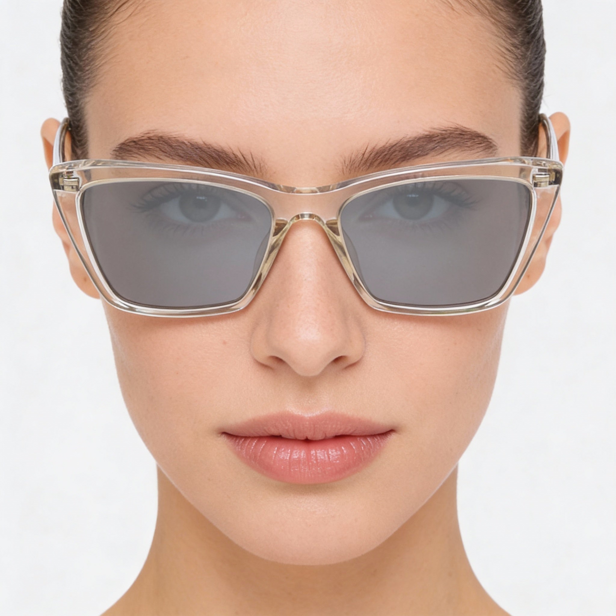 Saint Laurent Sl 737 Mica Thin-004 Women's Polarized Beige Silver Frame Silver Lens Acrylic Sunglasses 54mm, Photo 4