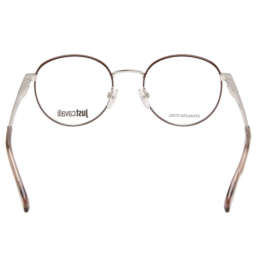 Just Cavalli classical Women's Eyewear with Shiny Palladium & Brown Parts Frame, Brown Polycarbonate Lenses