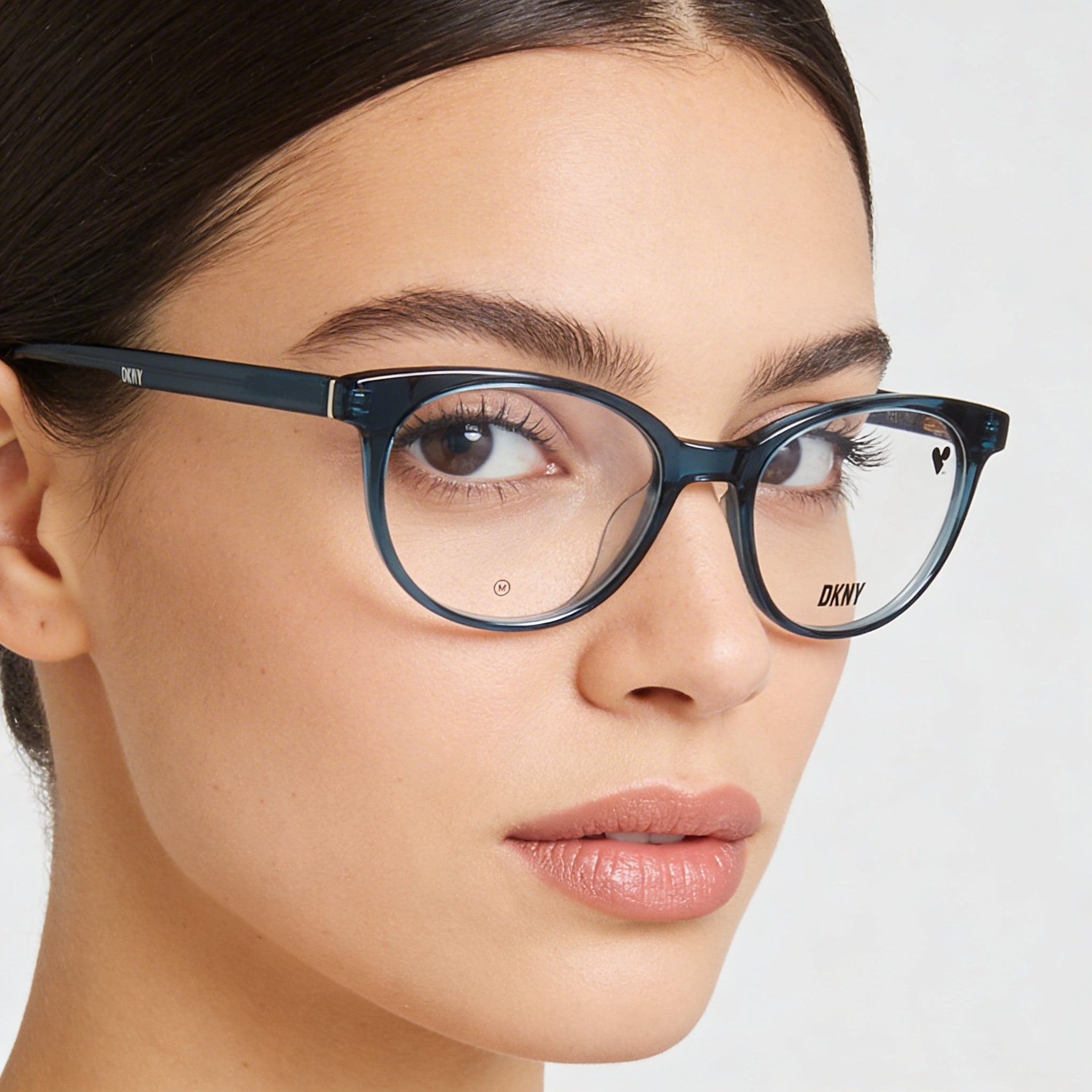 DKNY Modern Women's Crystal Blue Teal Plastic Optical Frame 50mm, Photo 4