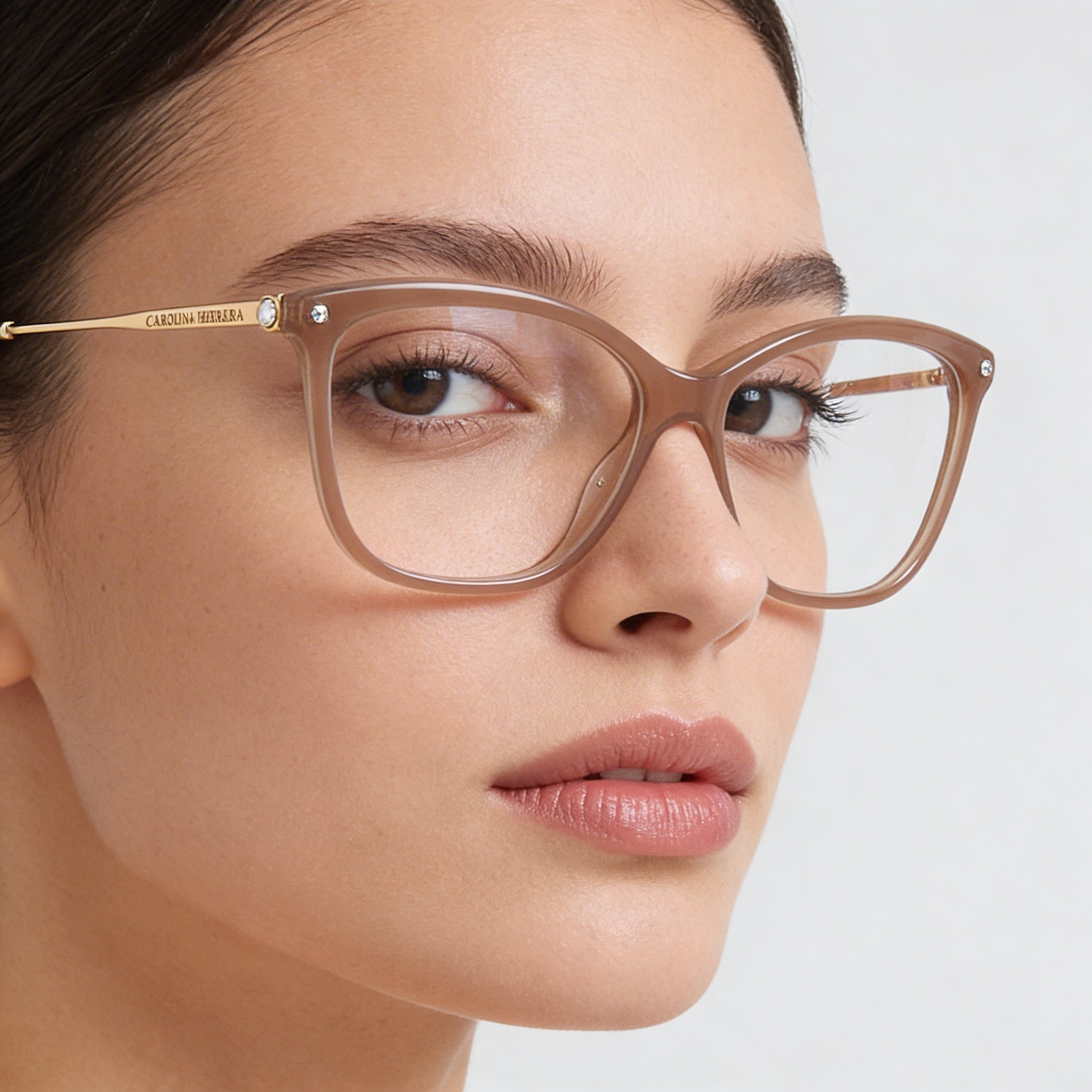 Carolina Herrera Her 0154 Women's Sunglasses with Multicolored Plastic Frame and Nude Glitter Lenses, 56mm, Photo 5