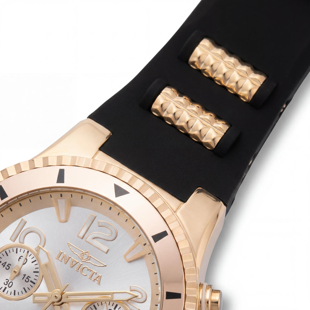 Reloj Invicta BLU 49804 Cronógrafo de cuarzo, correa de silicona, esfera plateada, 39 mm, resistente al agua hasta 10 ATM