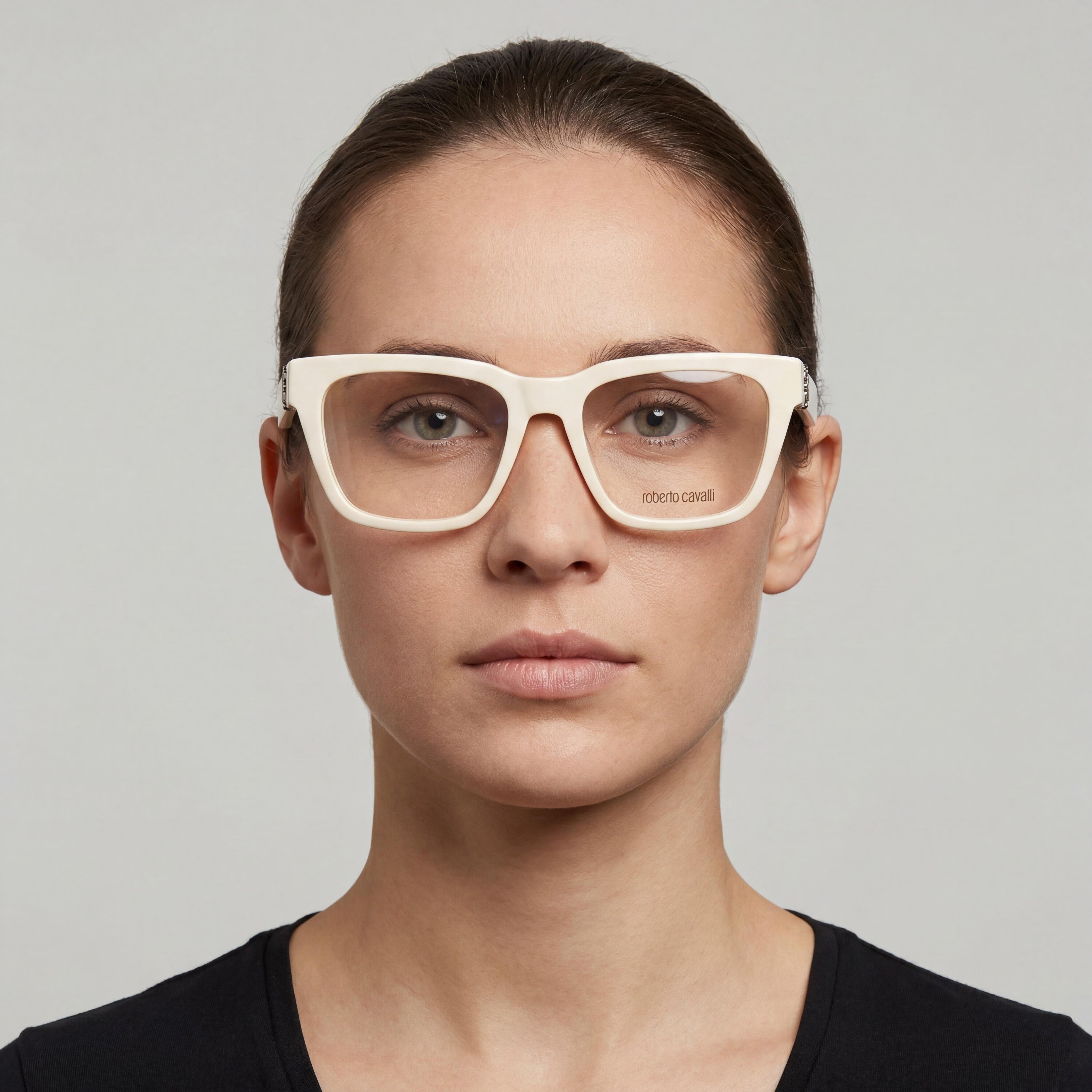 ROBERTO CAVALLI Modern Women's Acetate Sunglasses, Shiny Vintage Havana Frame, Bianco Neve Lucido Lenses, 54mm, Photo 5